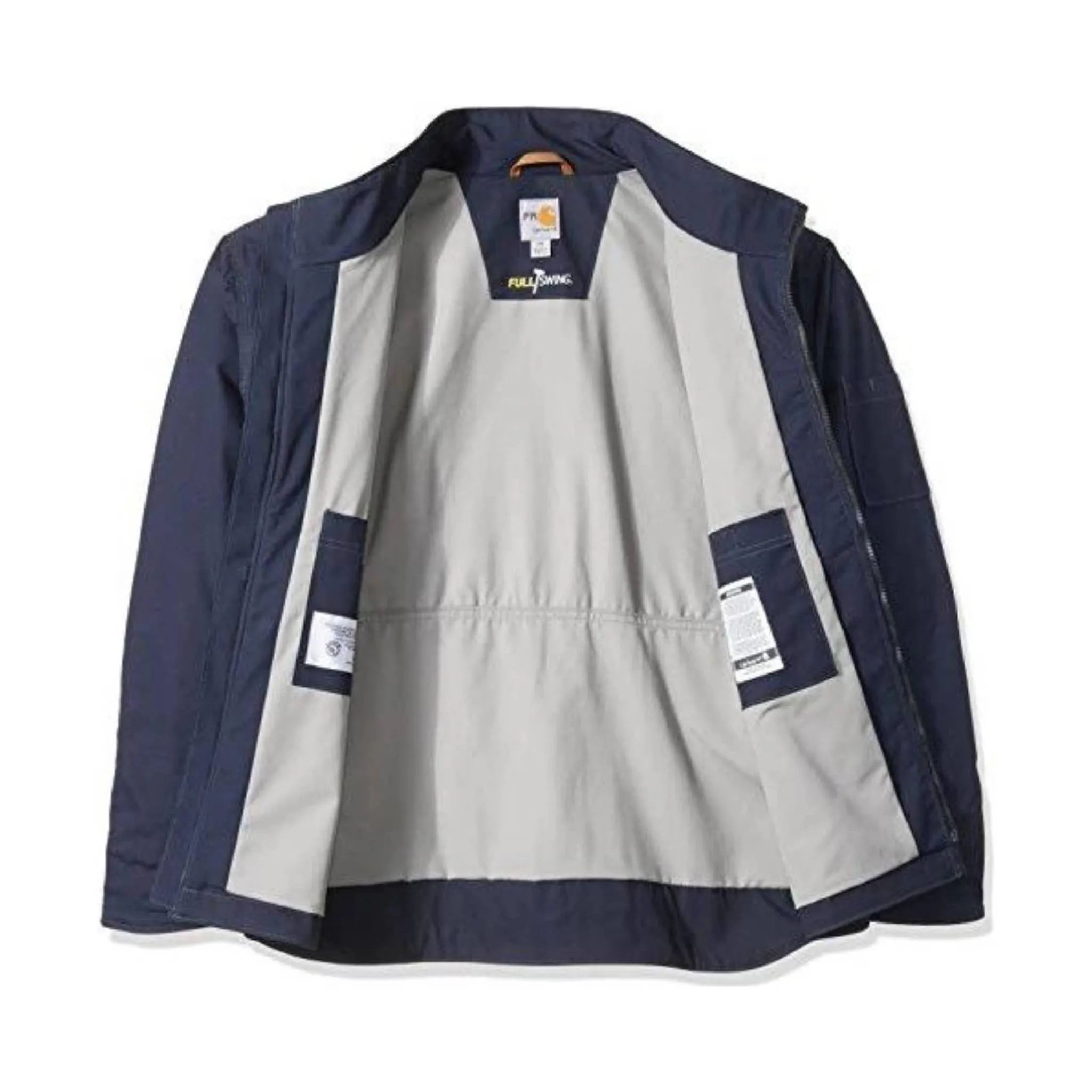 Carhartt Men's Flame Resistant Full Swing Duck Jacket - Dark Navy Stretch Weave Fabric