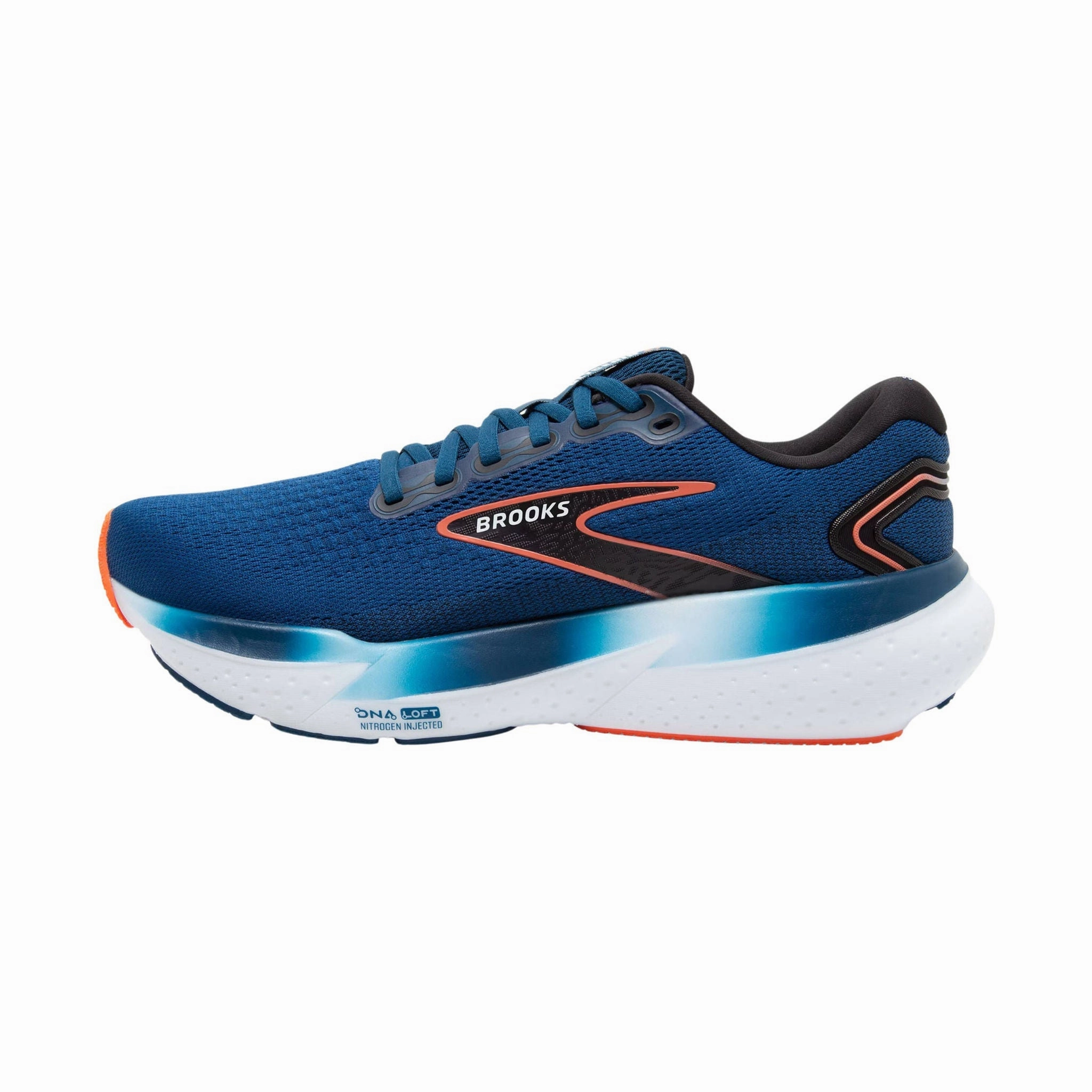 Brooks Men's Glycerin 21 Road Running Shoes - Blue Opal/Black/Nasturtium Seamless Upper