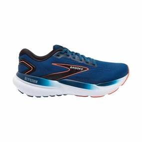 Brooks Men's Glycerin 21 Road Running Shoes - Blue Opal/Black/Nasturtium Quick Pack Smart Choice