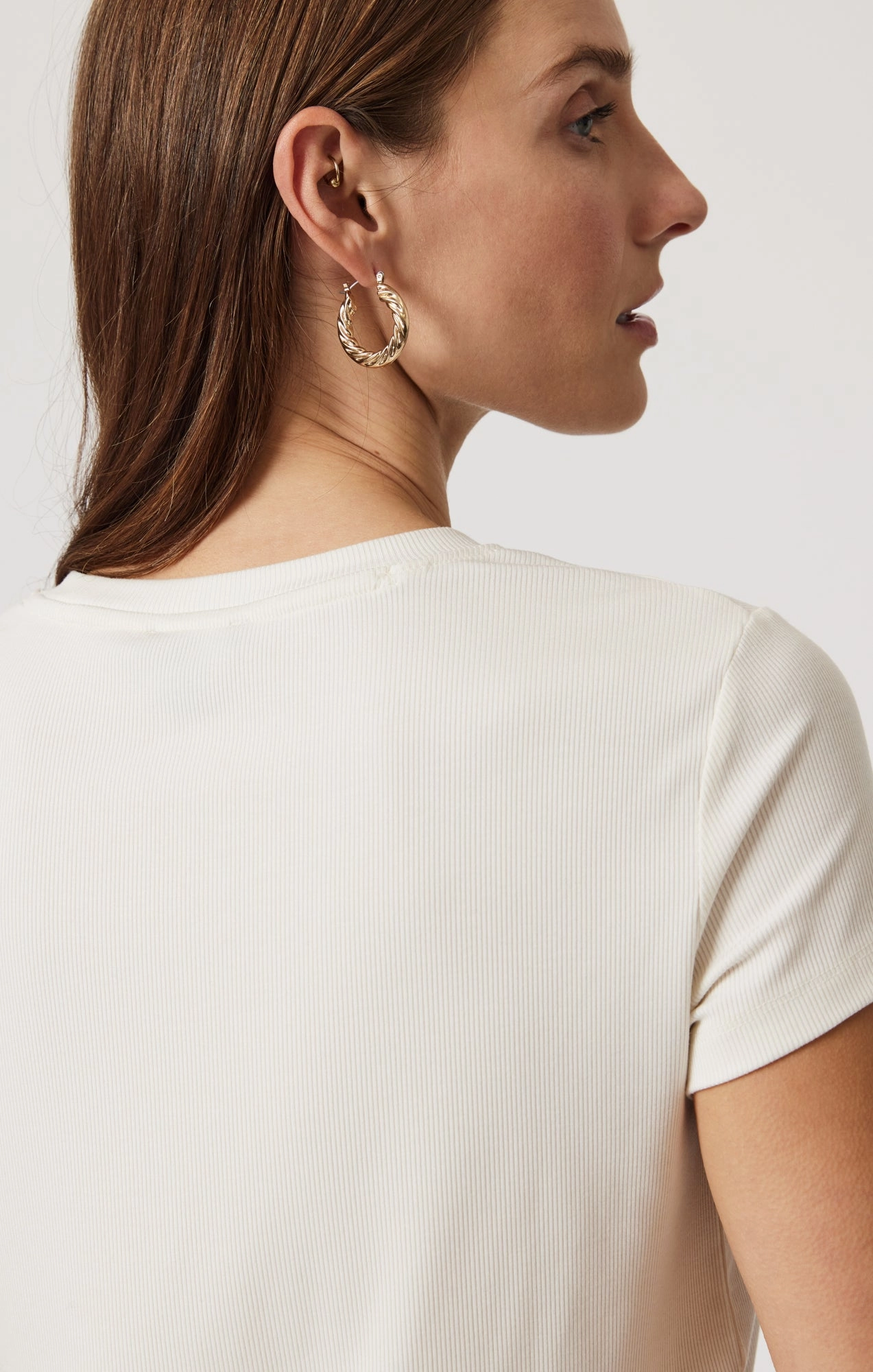 Classic Comfort LUXE TOUCH TENCEL? RIBBED T-SHIRT IN COCONUT MILK