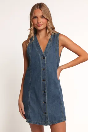 Dawson Mini Dress - Indigo Denim Elegant knee-length dress
