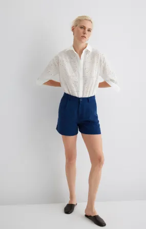 PLEATED TENCEL? SHORTS IN LIGHT INDIGO Freedom Stretch Collectible Item