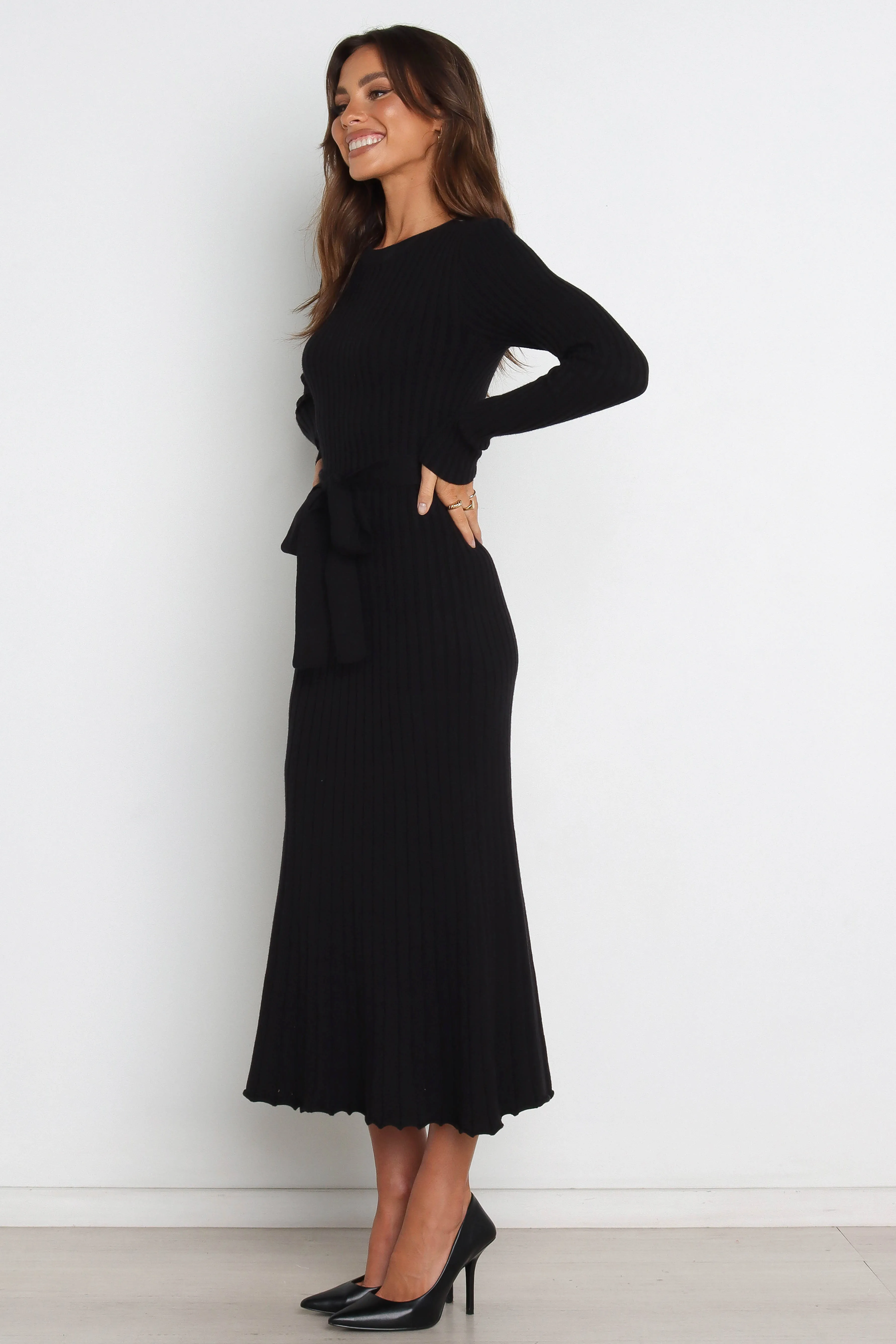 Tailored Elegance Rhianna Dress - Black