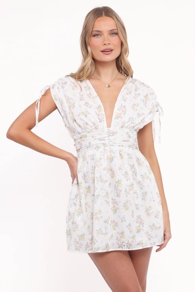 Wendi Ruffle Mini Dress - Floral Mermaid-Hem