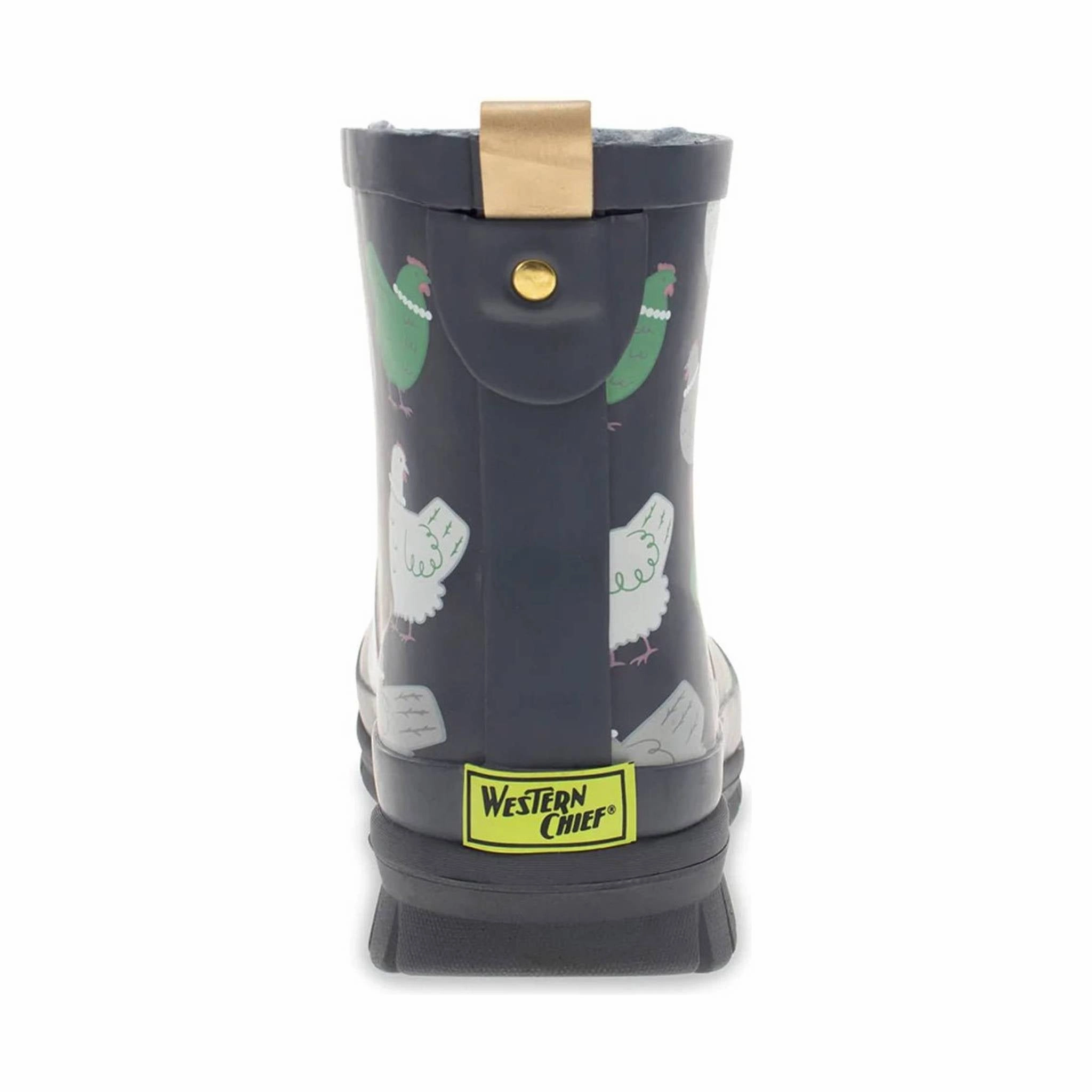 Western Chief Women's Classy Chick Shorty Chelsea Rain Boot - Charcoal Shock Absorbing Daily Walks Ready For Adventure