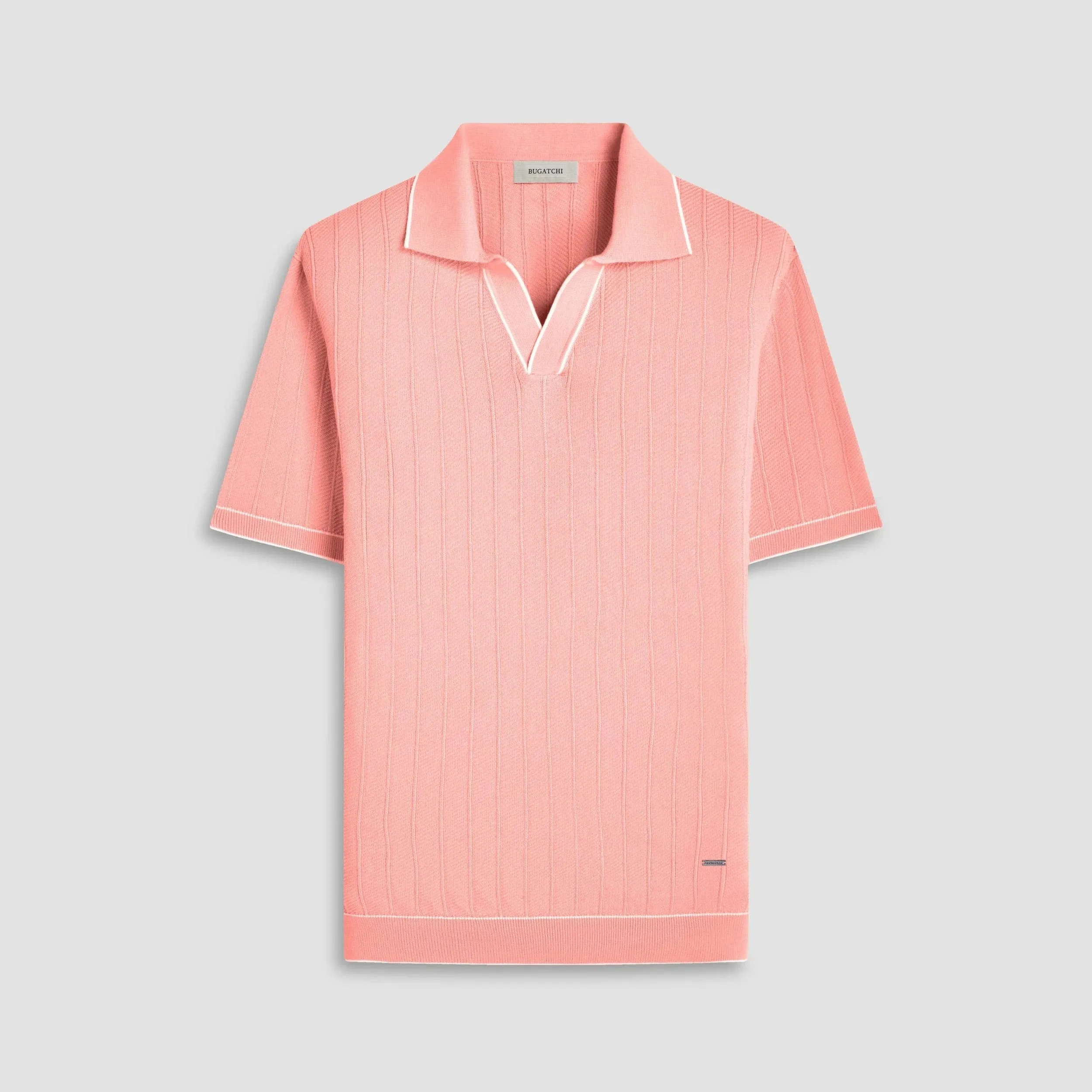 NonRestrictive Cut Premium Shirt Wide Rib Short Sleeve Johnny Sweater - Papaya