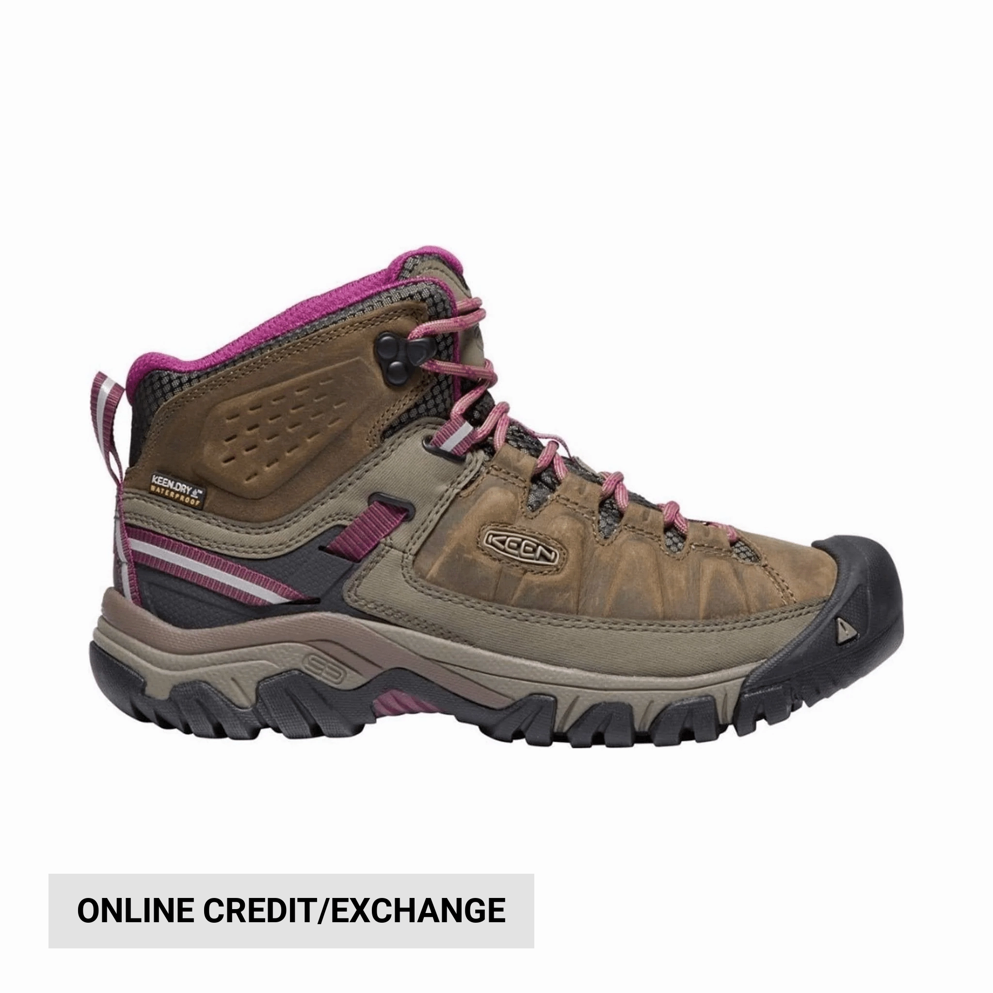 KEEN Women's Targhee III Mid Waterproof Boot - Weiss/ Boysenberry Thick sole