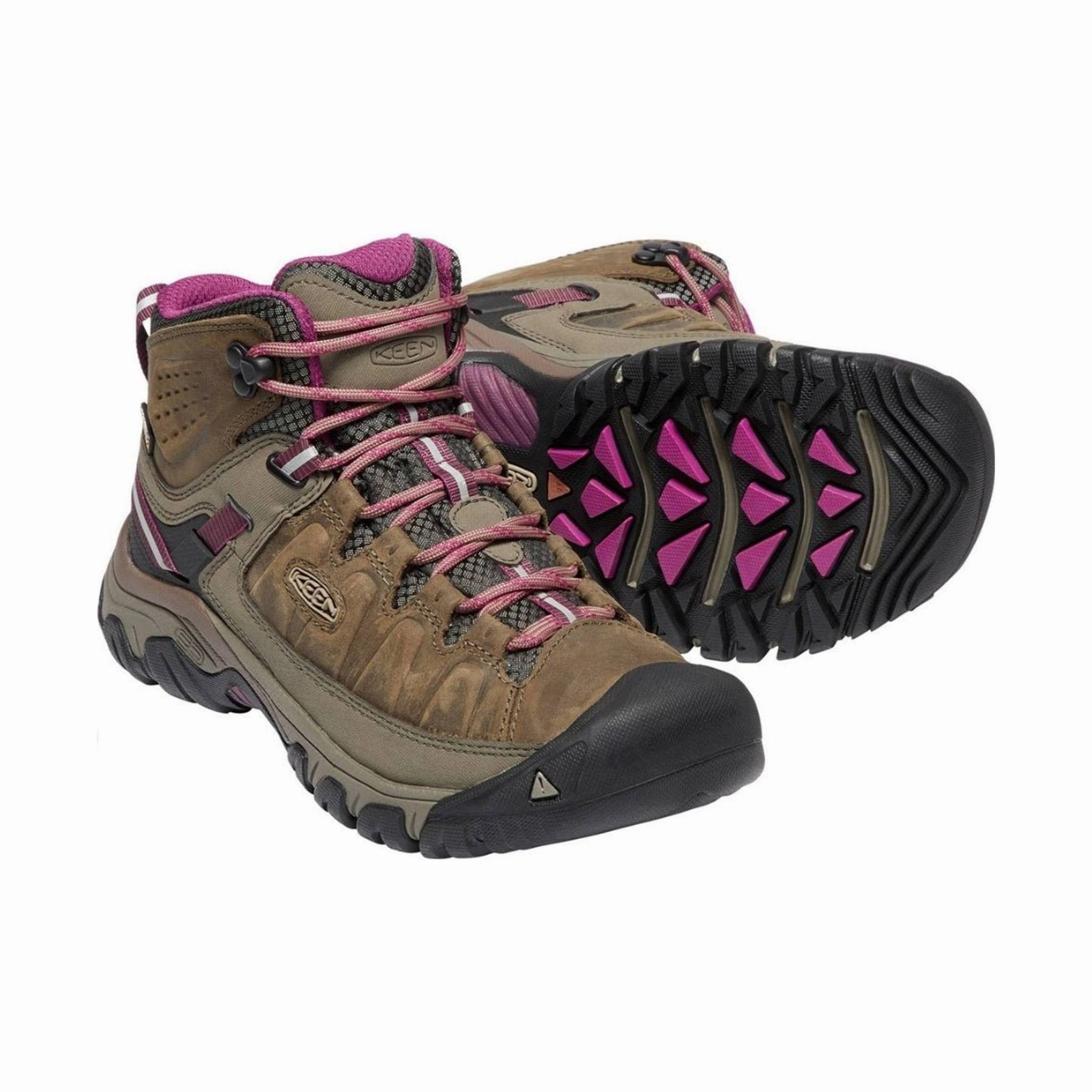 KEEN Women's Targhee III Mid Waterproof Boot - Weiss/ Boysenberry Reinforced toe