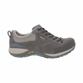 Dansko Women's Paisley Waterproof Sneaker - Grey/Blue Suede Hiking Light Waterproof Barrier Tech