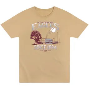 Wilkins Baseball Field Sports Fan Tee - Sand Layered Hem Design