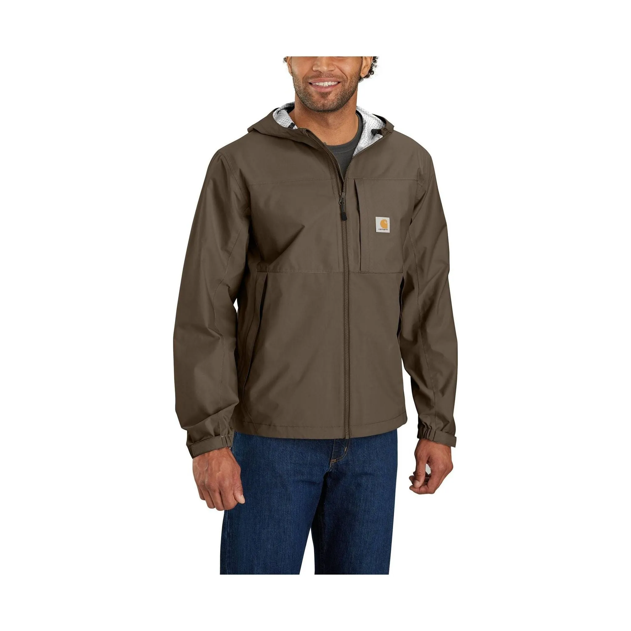 Carhartt Men's Storm Defender Relaxed Fit Lightweight Packable Jacket - Tarmac All Weather Adaptability Abrasion Resistant Edging