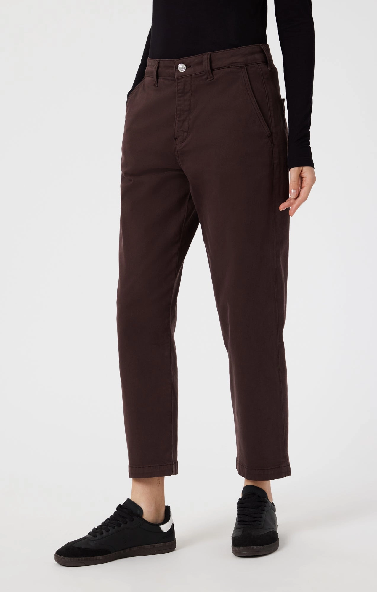 LAUREN STRAIGHT CHINO IN CURRANT CASUAL TWILL Quick drying material Base Layer