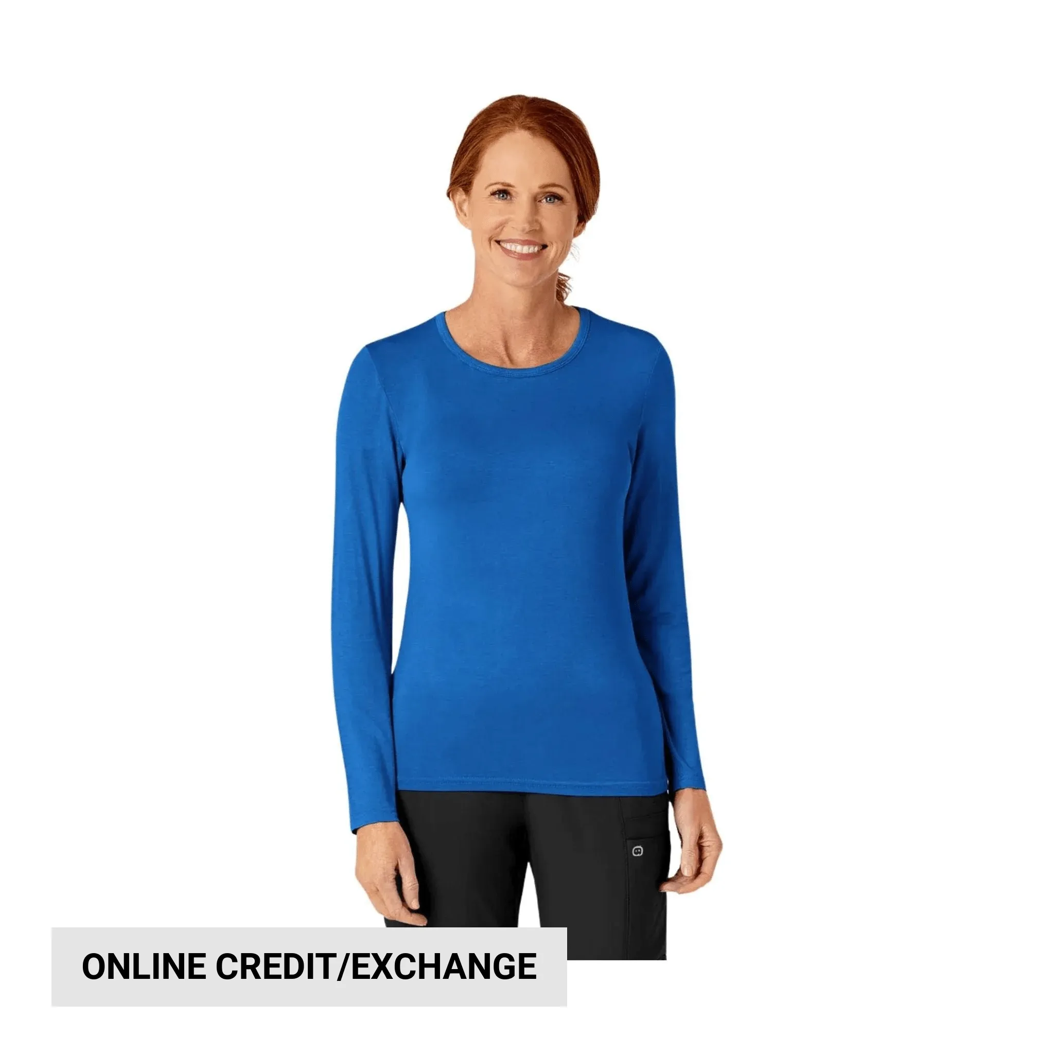 Transitional Piece Wink Women's Silky Long Sleeve Top - Royal
