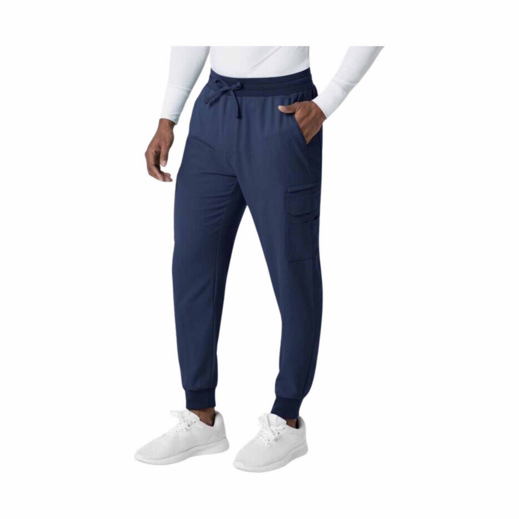 Wink Men's Utility Jogger Scrub Pant - Navy Anti Cling Finish Layering Comfort