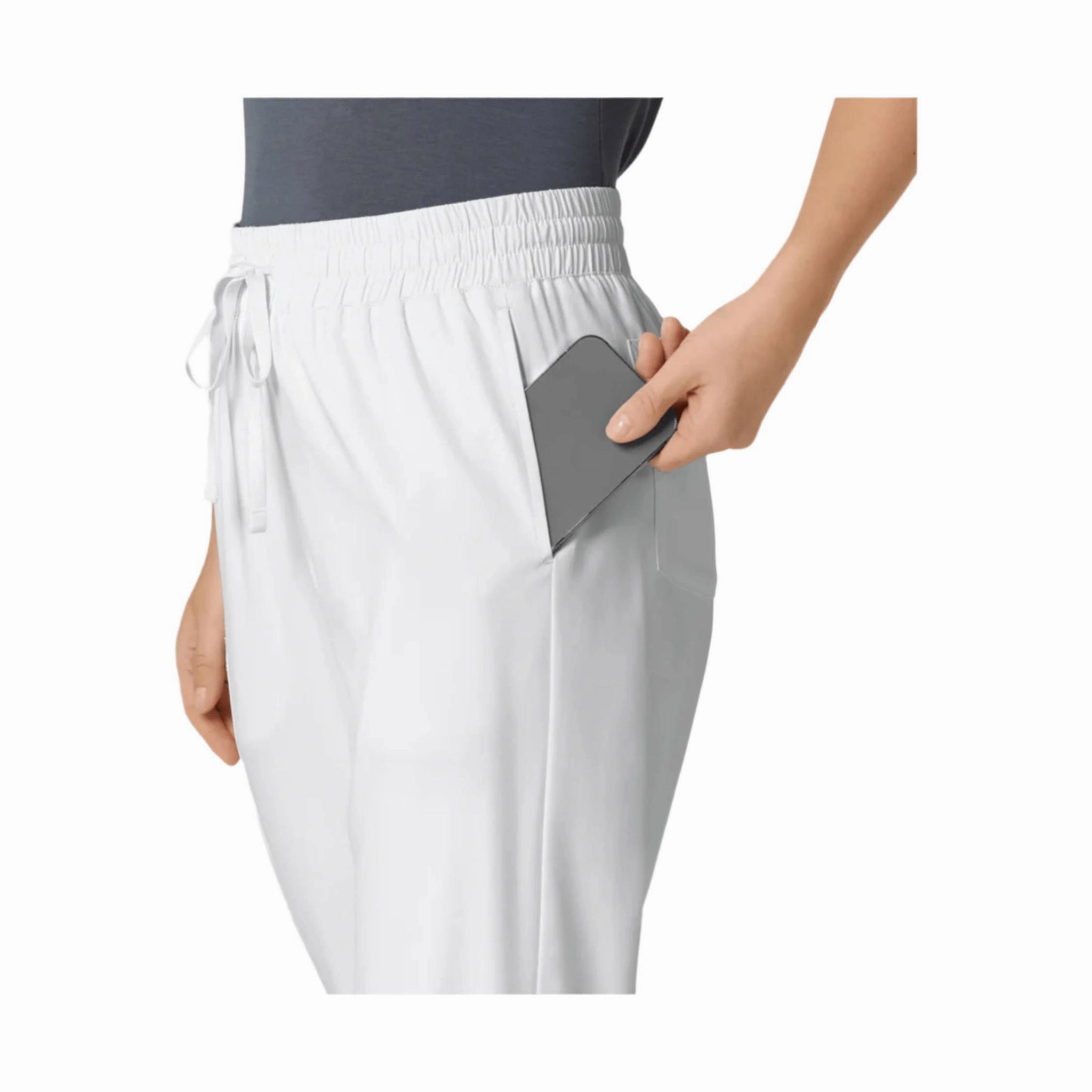 Wink Women's Boundless Bootcut Scrub Pant - White Seamless Comfort