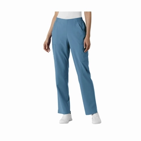 Wink Women's Cargo Utility Scrub Pant - Pacific Blue Cozy Casual