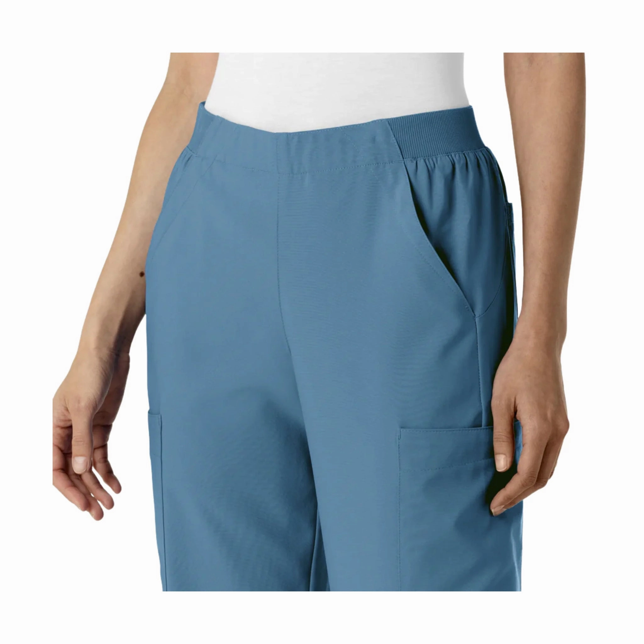 Minimalist Look Wink Women's Cargo Utility Scrub Pant - Pacific Blue