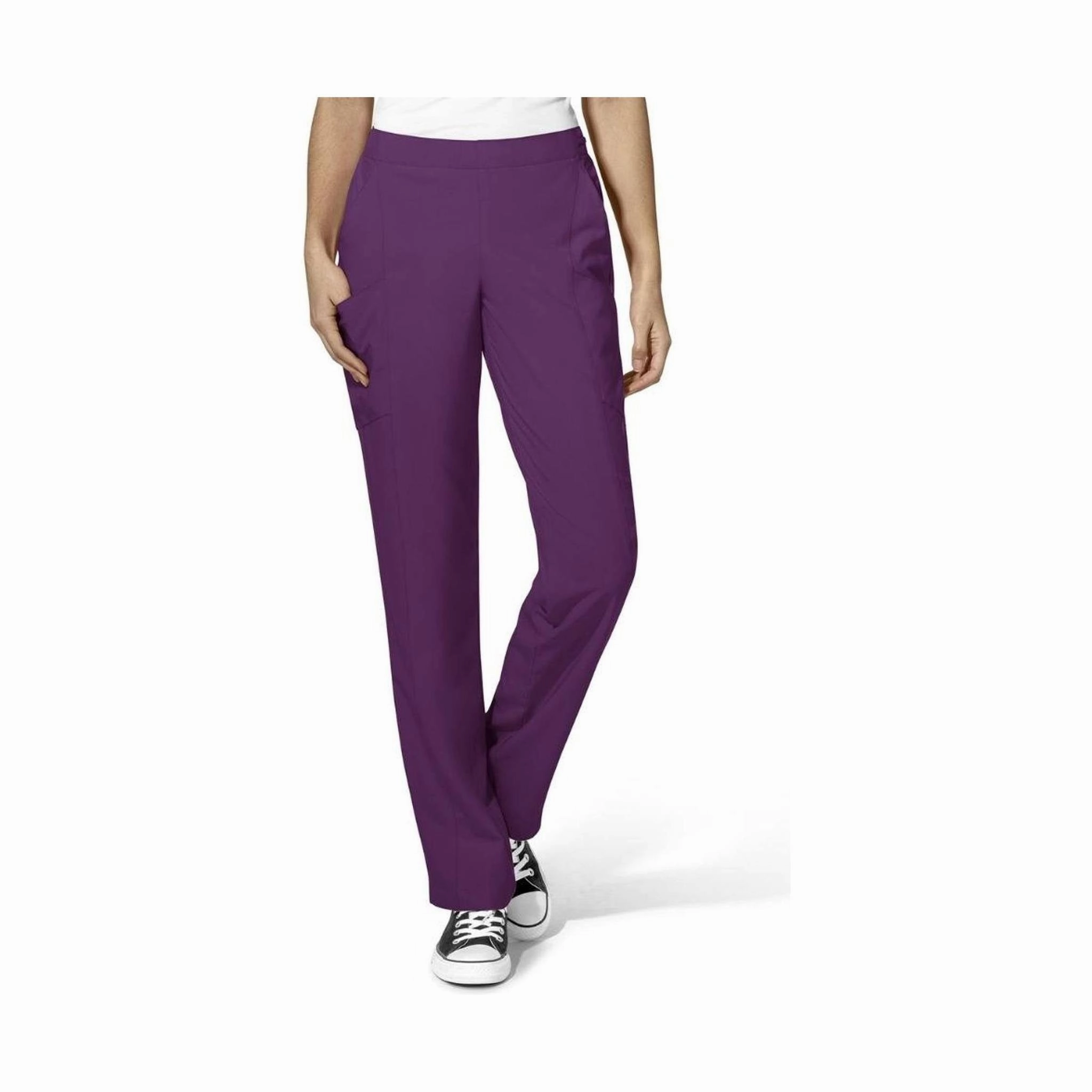 Wink Women's Flat Front Cargo Scrub Pant - Eggplant FlexibleKnees