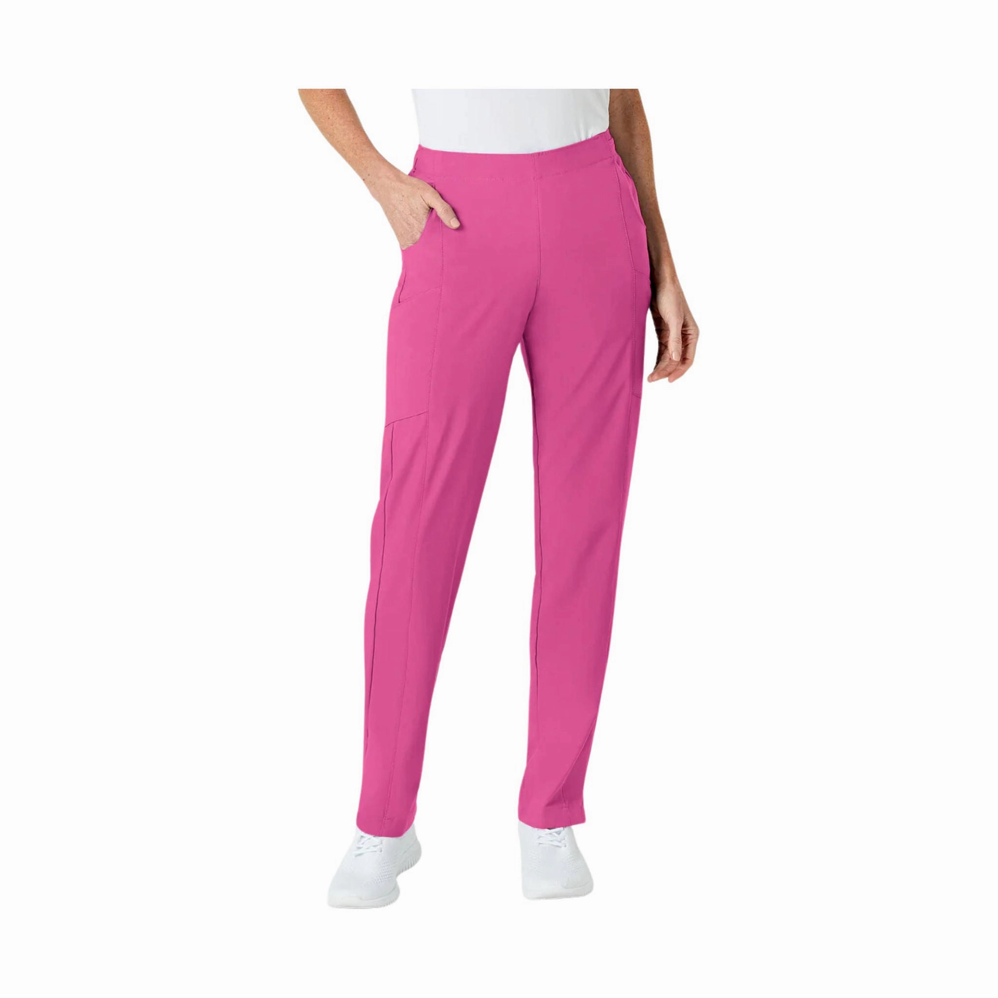 Wink Women's Flat Front Cargo Scrub Pant - Hot Pink Flex Fit Design Athletic Fit