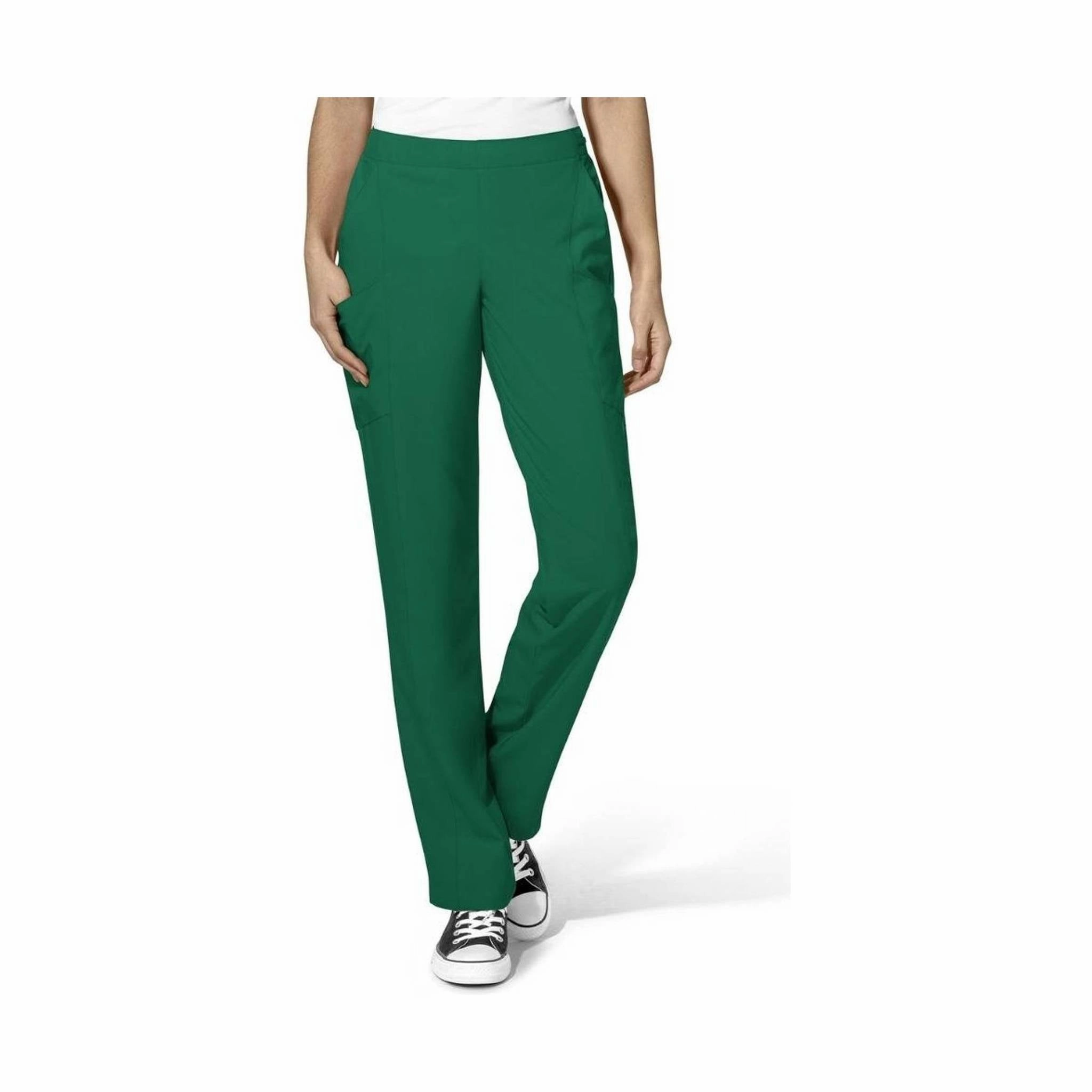 Wink Women's Flat Front Cargo Scrub Pant - Hunter Green Comfortable Fabric