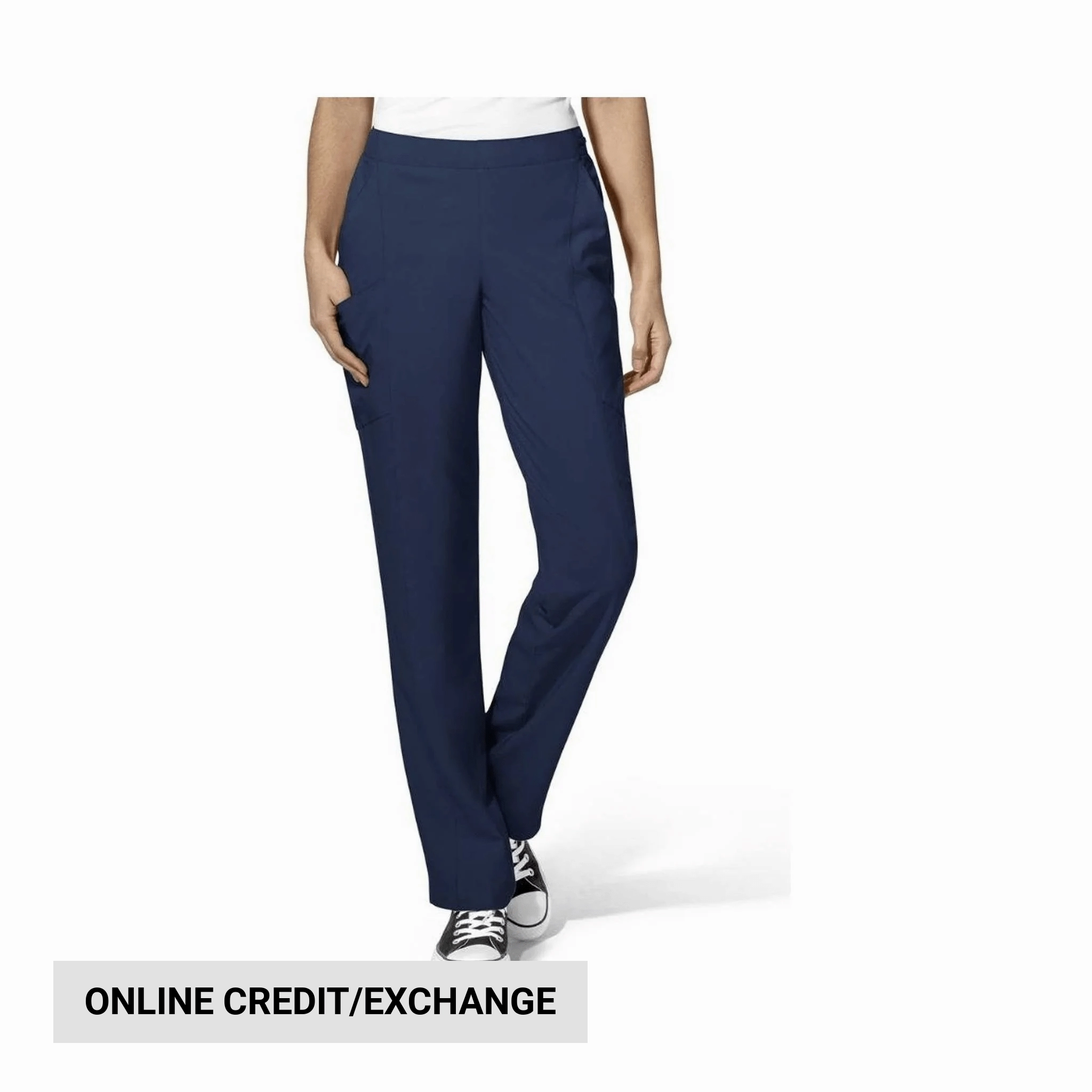 Wink Women's Flat Front Cargo Scrub Pant - Navy FlexibleKneePanels Chill Wear