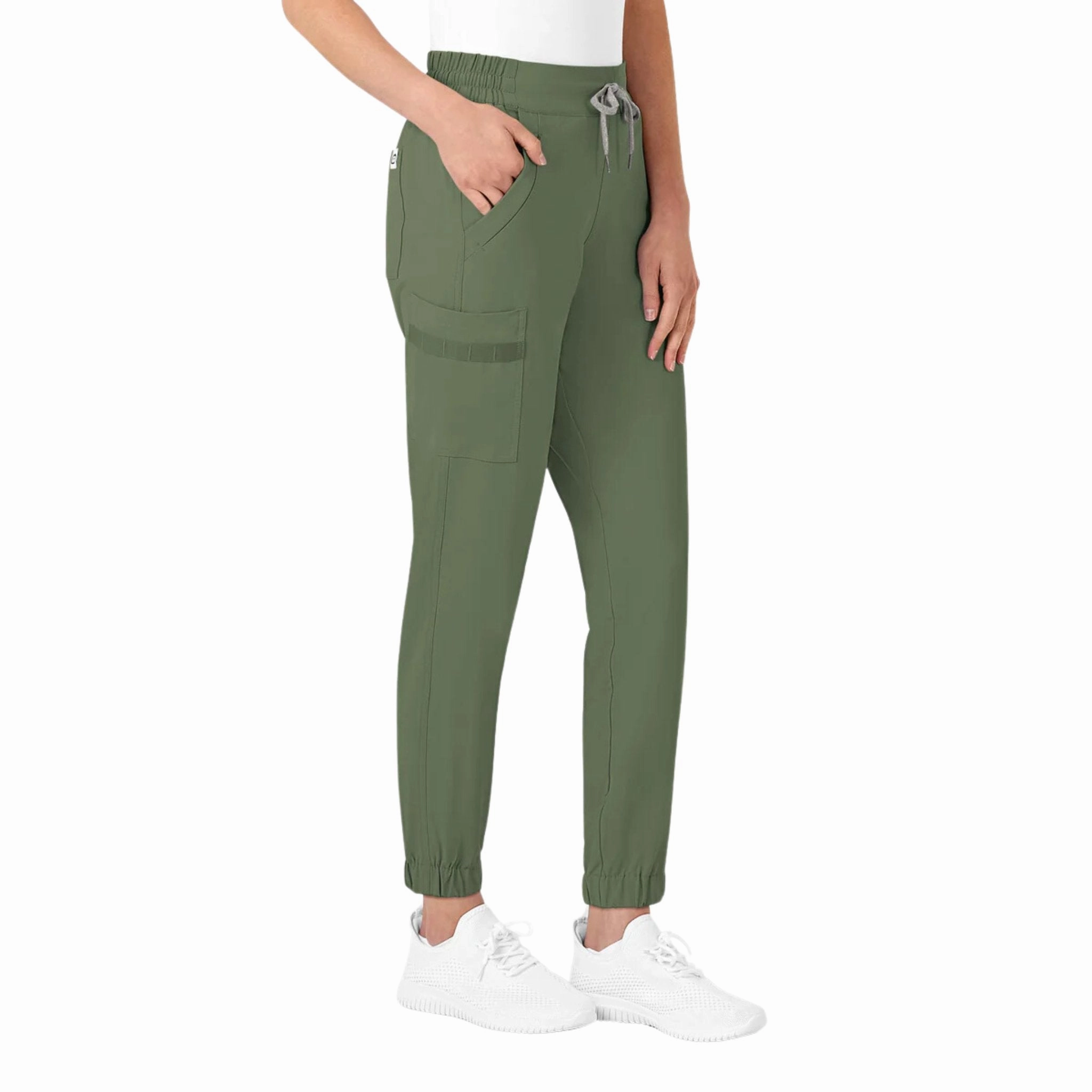 Wink Women's Jogger Scrub Pant - Olive Zip Pocket