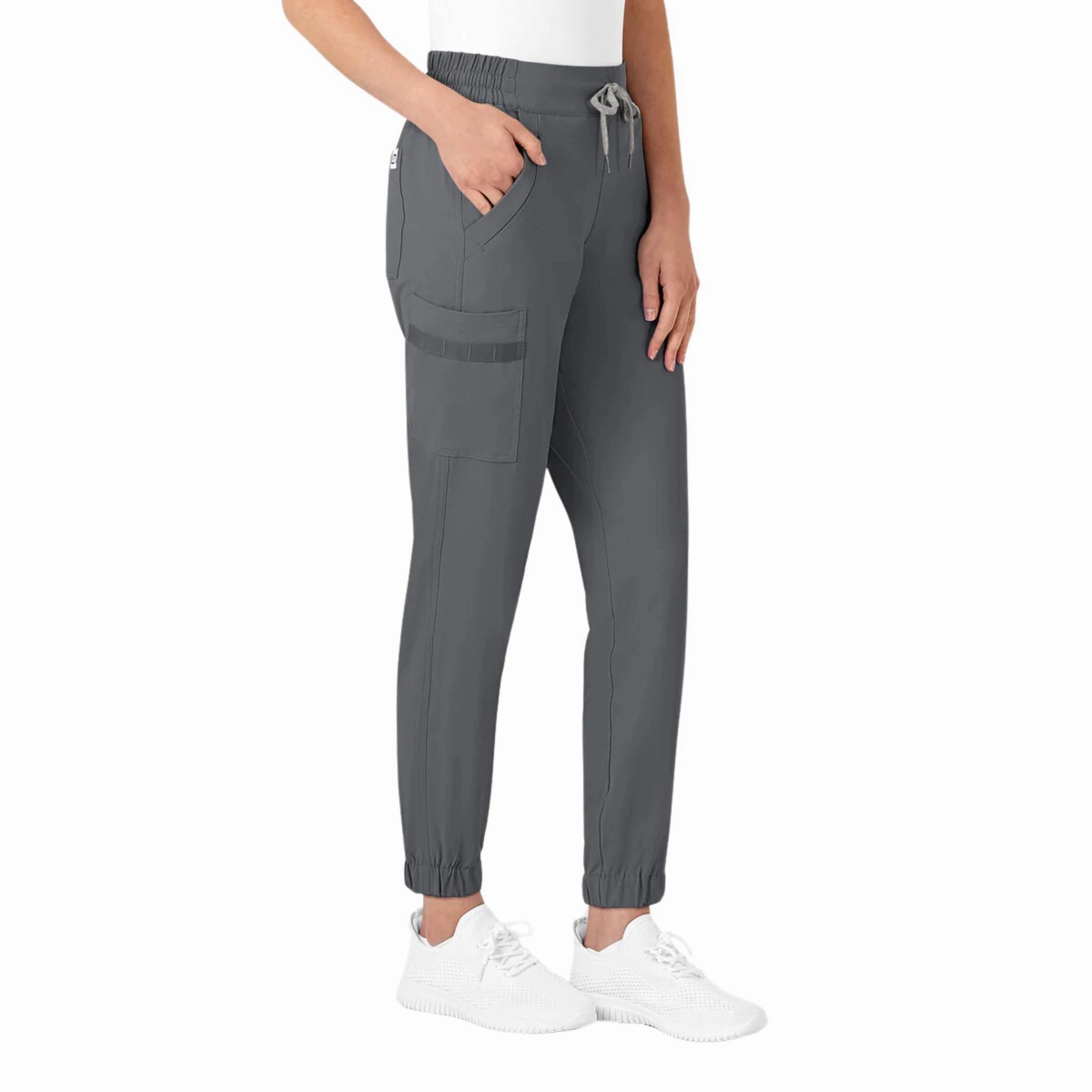 Wink Women's Jogger Scrub Pant - Pewter Relaxed Design Breathable activewear