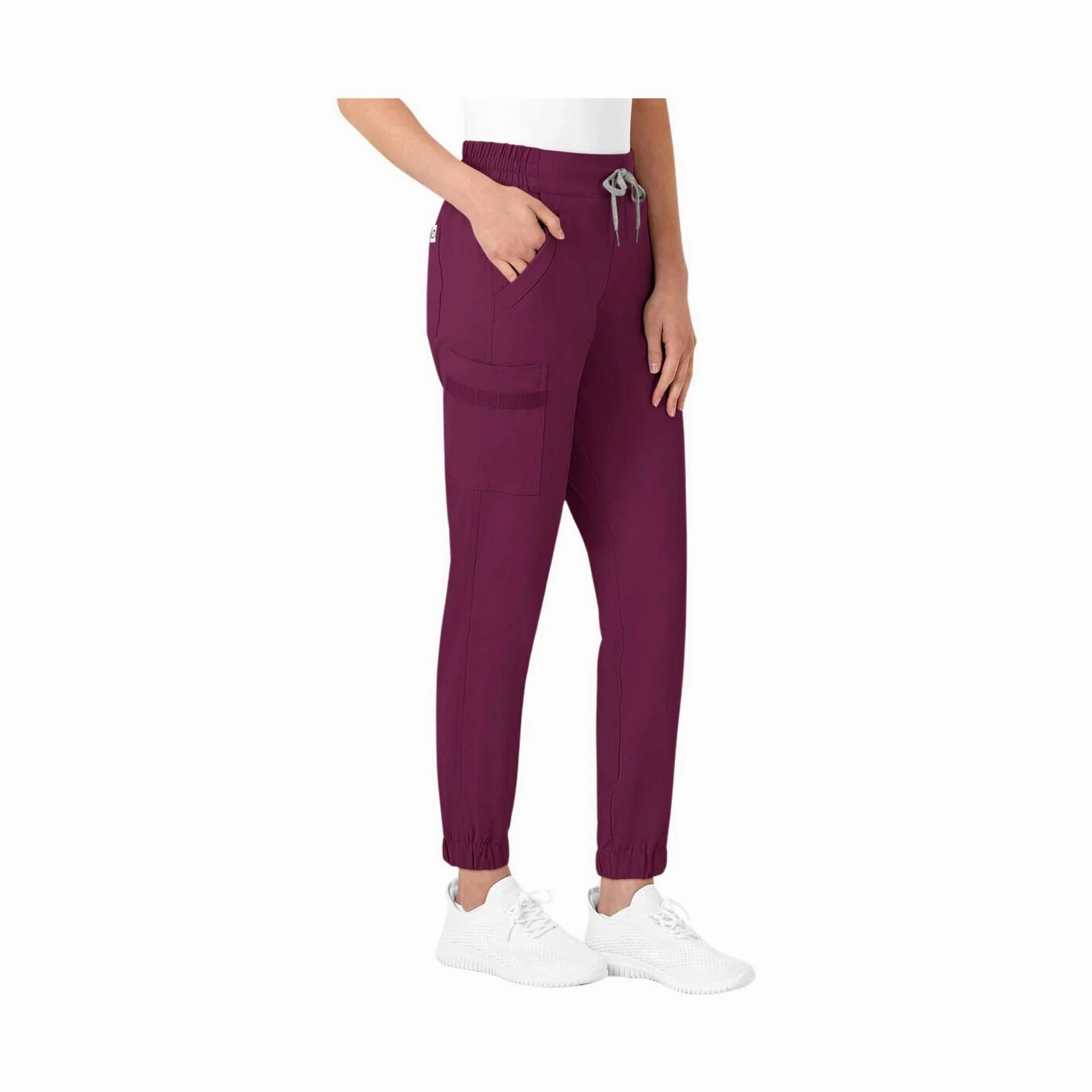 Wink Women's Jogger Scrub Pant - Wine Flexible Movement Low-rise style