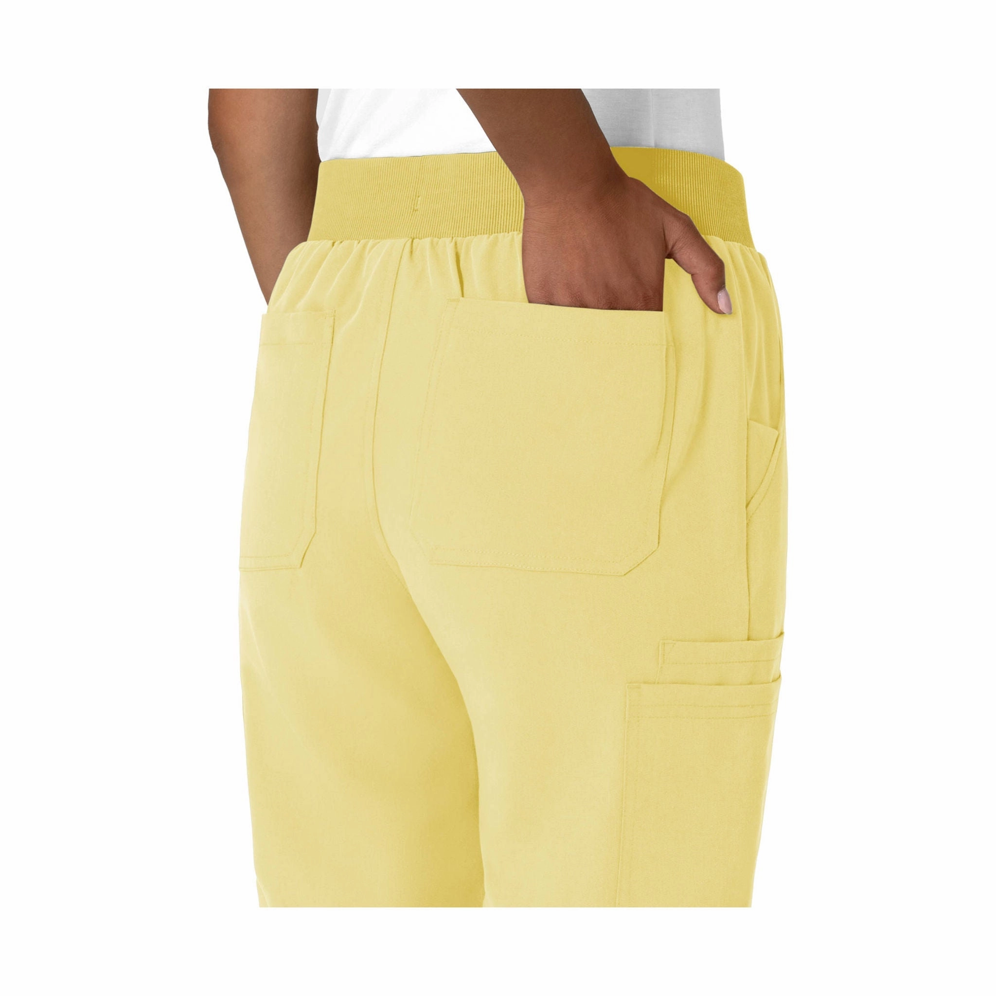 Soft and Light Reinforced Stress Points Wink Women's Jogger Utility Scrub Pant - Sunshine Yellow