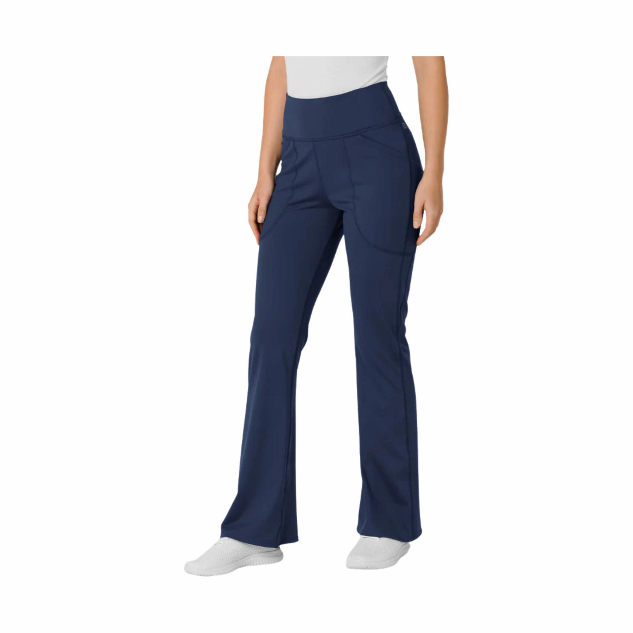 Hypoallergenic fabric Wink Women's Knit Flare Yoga Scrub Pant - Navy