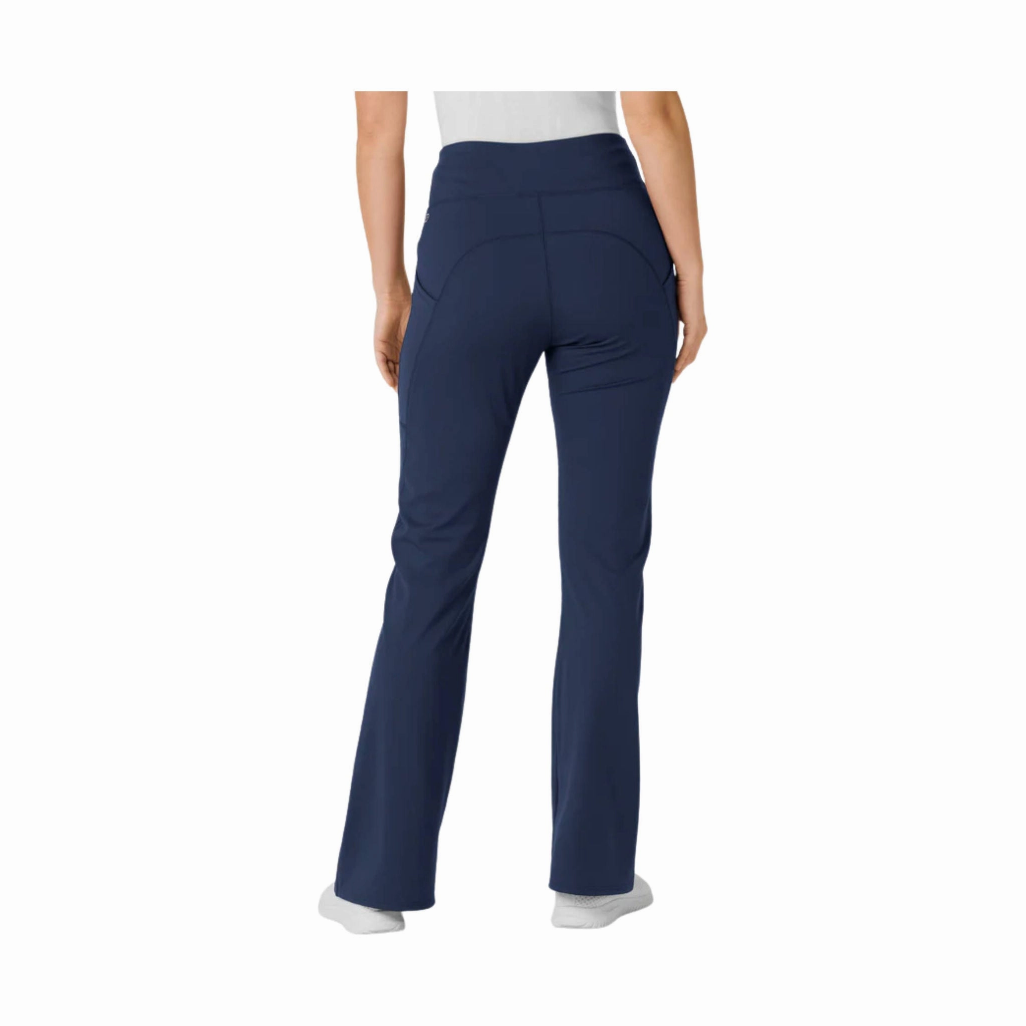 Chic casual Water-resistant Wink Women's Knit Flare Yoga Scrub Pant - Navy