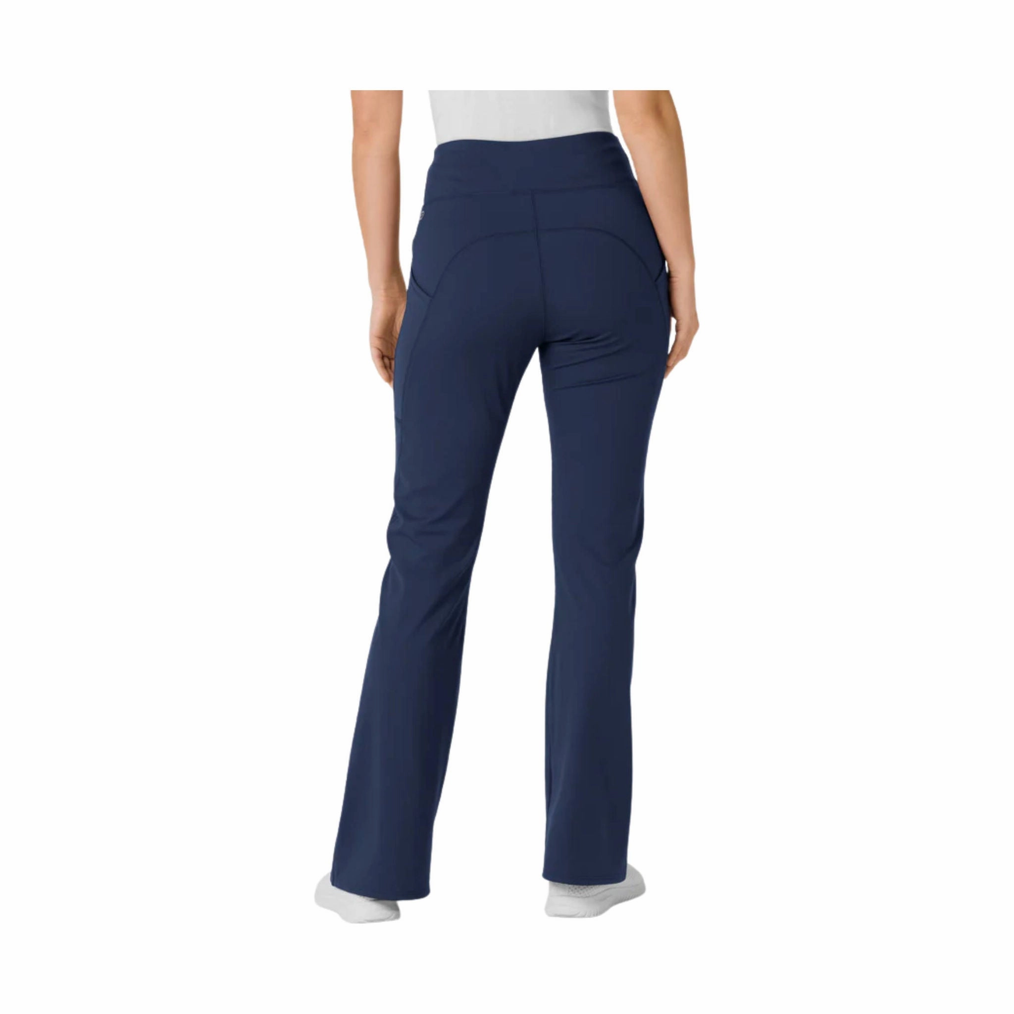 AntiStaticFinish Wink Women's Knit Flare Yoga Scrub Pant - Navy