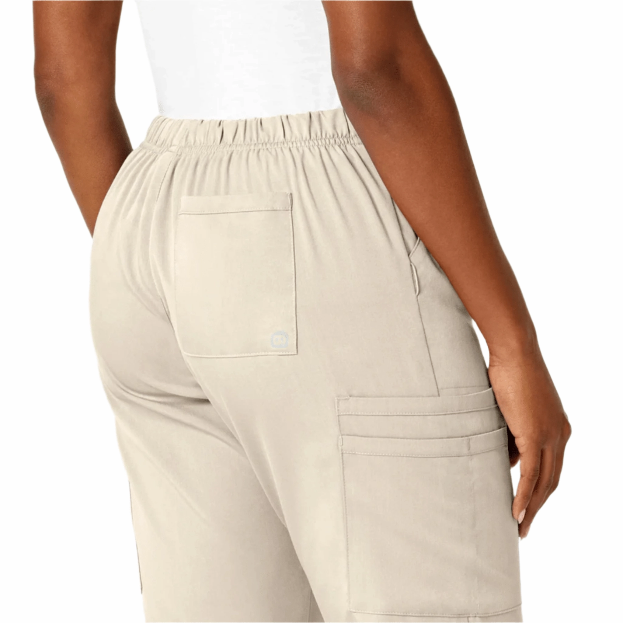 Wink Women's Pro Moderate Flare Leg Scrub Pant - Khaki Stretchable No Ride Fit