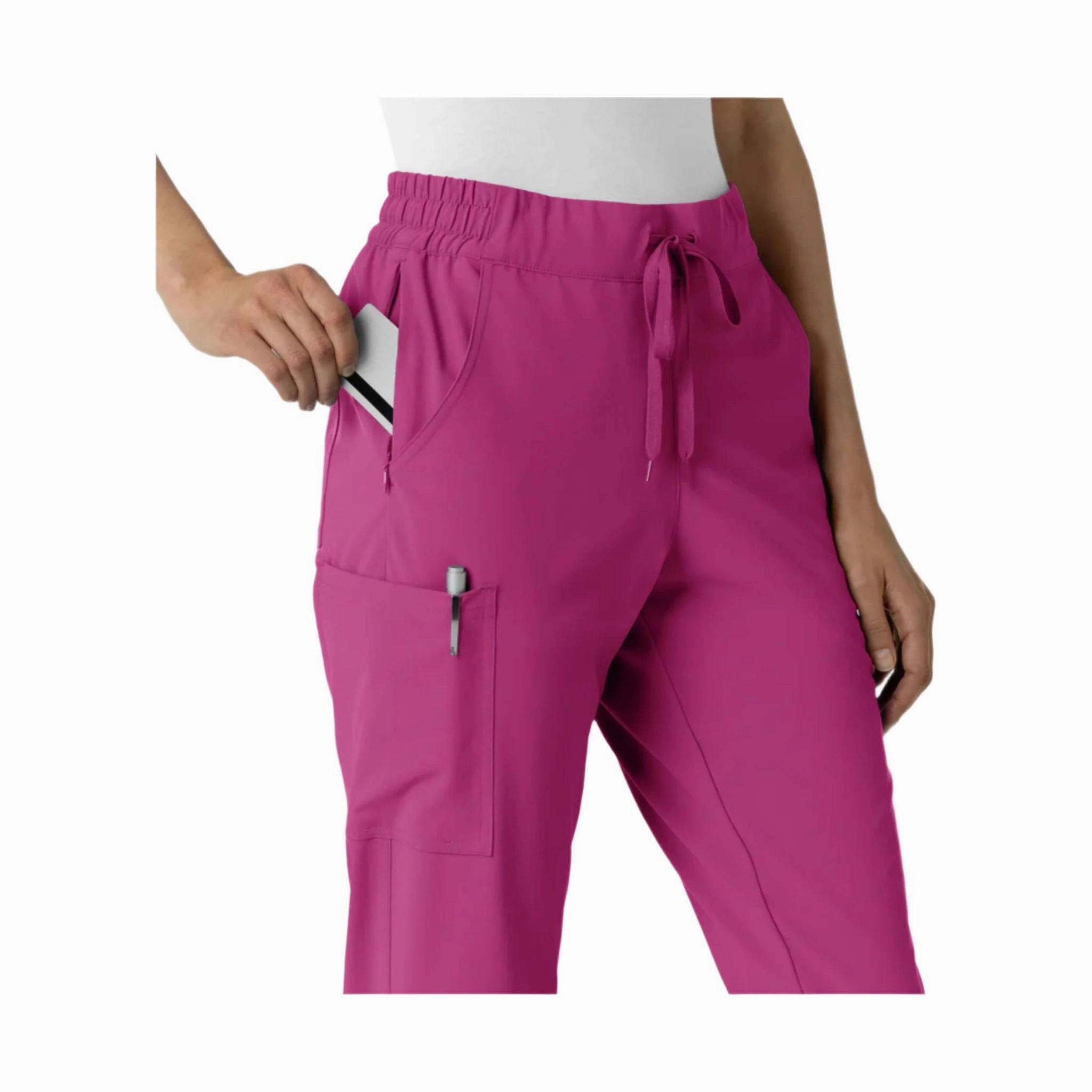 HiddenDrawcord NonChafingLegs Wink Women's Renew Jogger Scrub Pant - Raspberry
