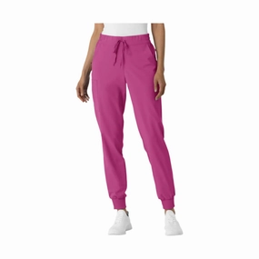 Wink Women's Renew Jogger Scrub Pant - Raspberry Slim Wear Design TaglessLabel