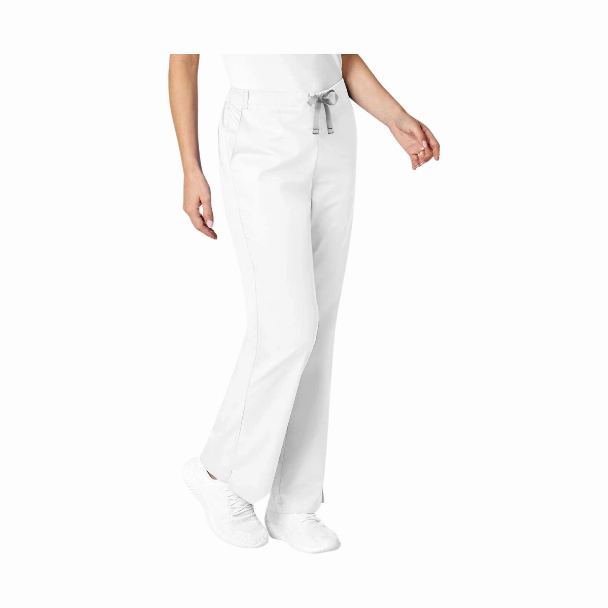 Wink Women's Work Flare Leg Scrub Pant - White Sport Performance Design Relaxed Vibe