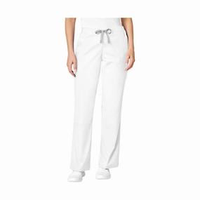 Timeless Utility Comfortable Movement Wink Women's Work Flare Leg Scrub Pant - White