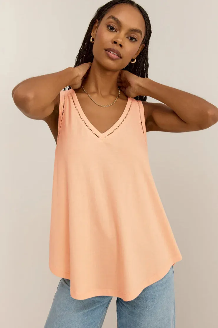 Winter Comfort Wear Z Supply Vagabond Lace Trim Tank | Grapefruit, Black product photography Stylish Essentials