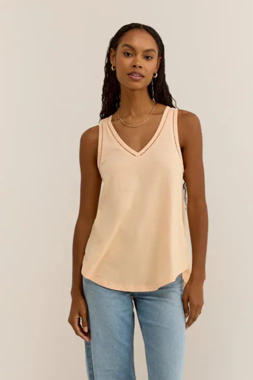 Winter Comfort Wear Z Supply Vagabond Lace Trim Tank | Grapefruit, Black Pullover