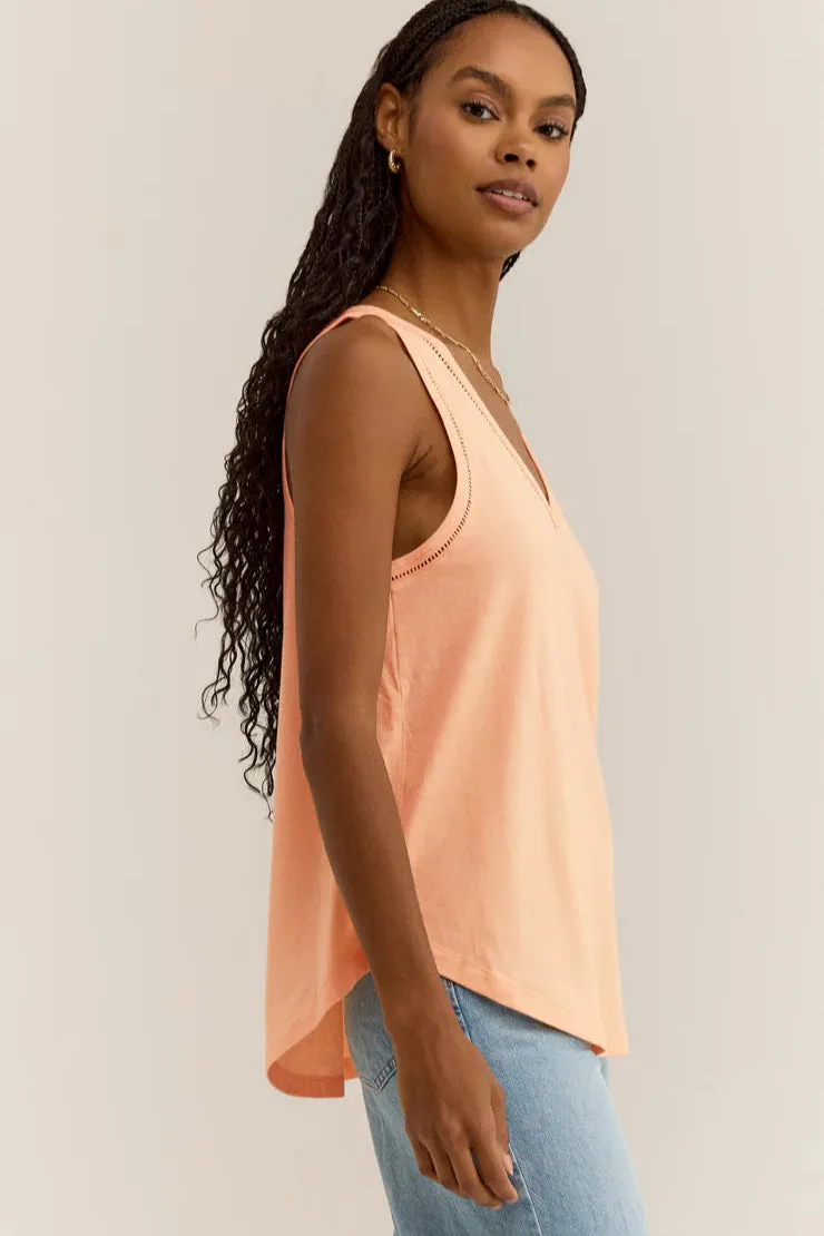 Winter Comfort Wear Z Supply Vagabond Lace Trim Tank | Grapefruit, Black Seasonal Trend product affordable accessibility