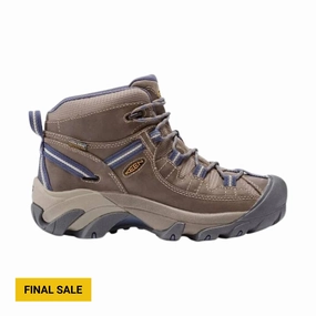 Hybrid style Durable Shell Weekend Camping KEEN Women's Targhee II Mid Waterproof Boot - Goat/Crown Blue