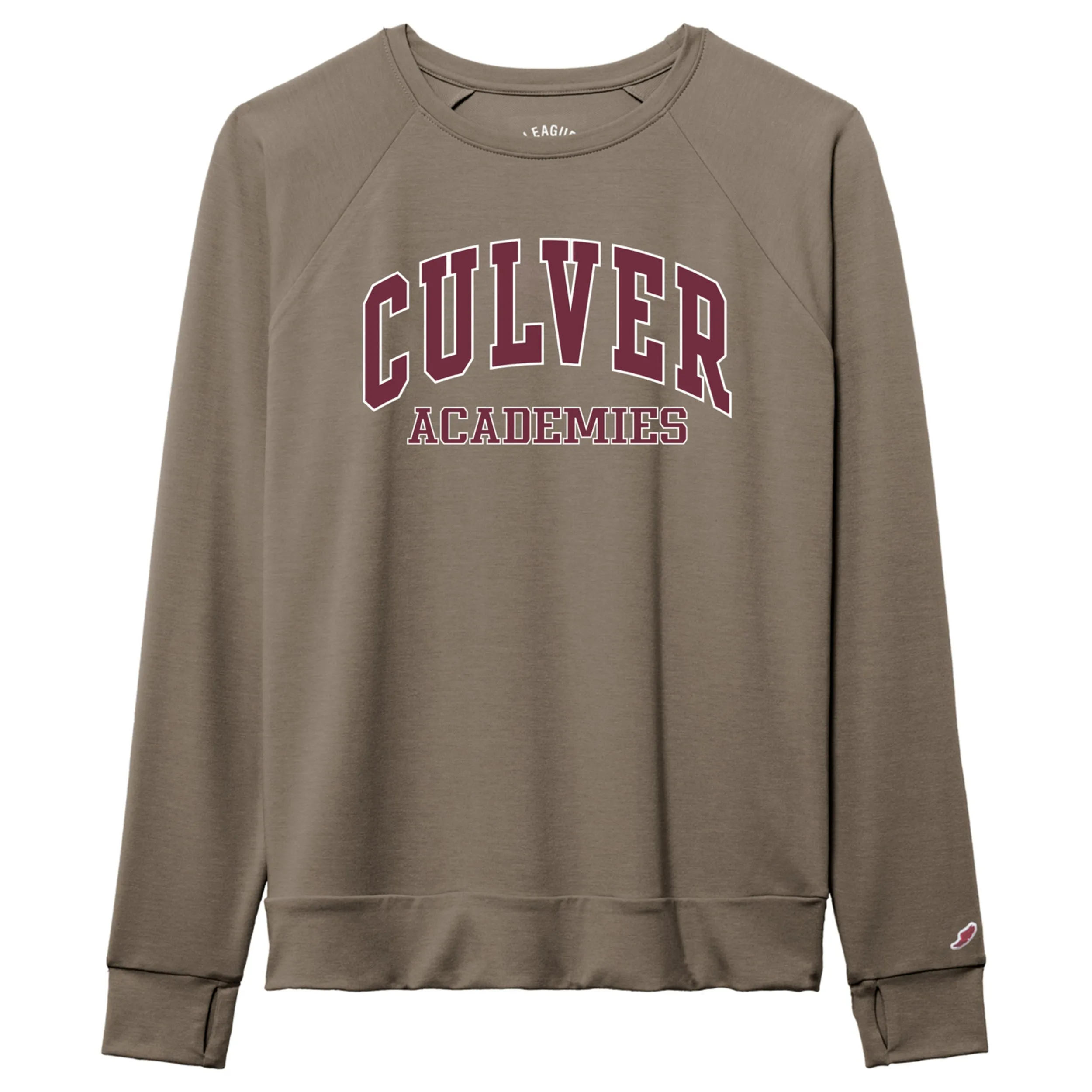 Womens All Day Long Sleeve Crew - Driftwood short sleeved