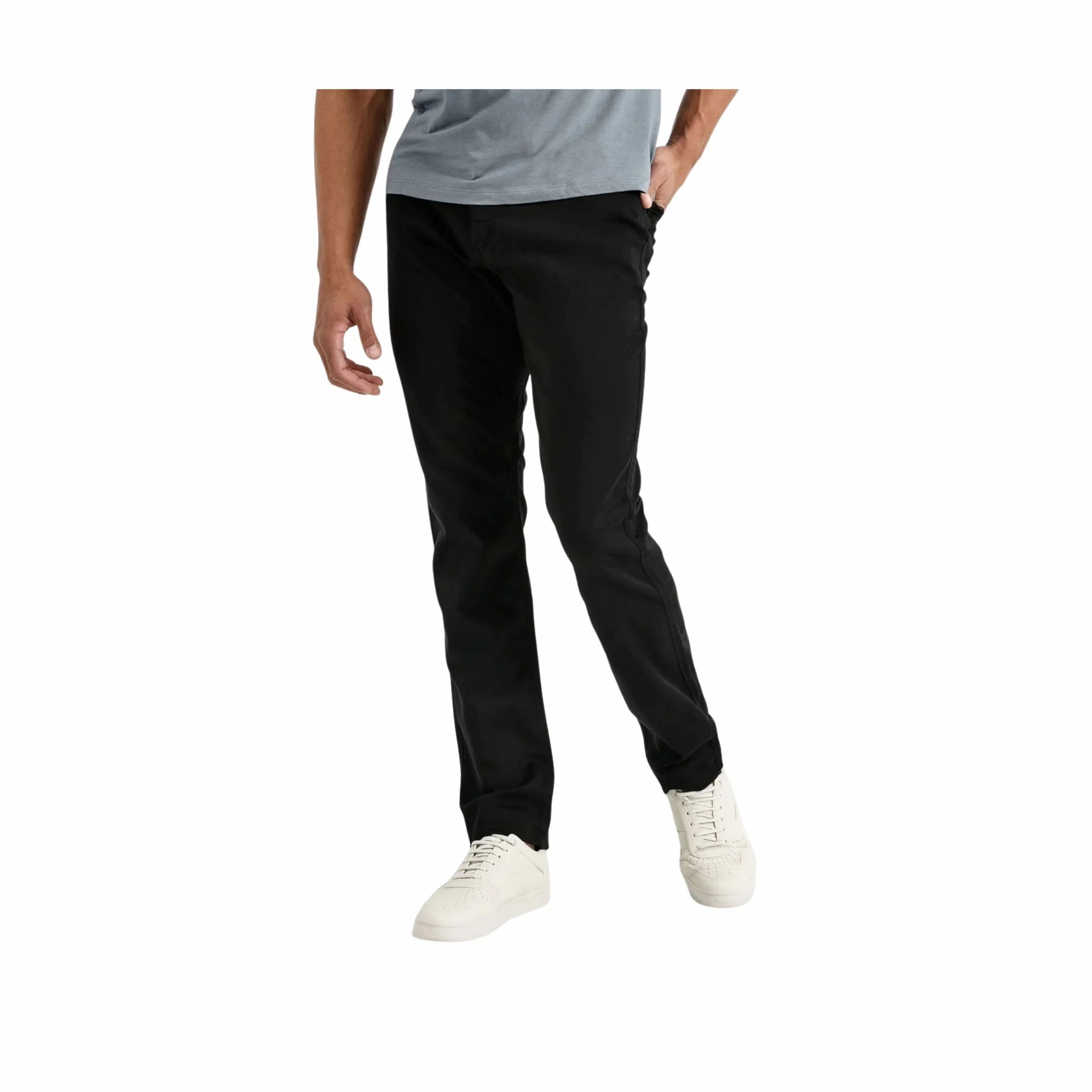 Reflective Trim Form Fitting Duer Men's No Sweat Relaxed Taper Pant - Black