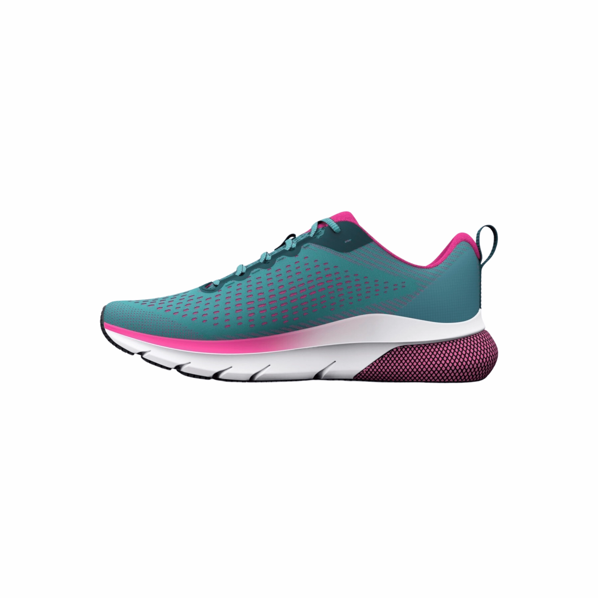 Under Armour Women's HOVR Turbulence Running Shoes - Still Water/Rebel Pink Noise   Reducing Woven Texture