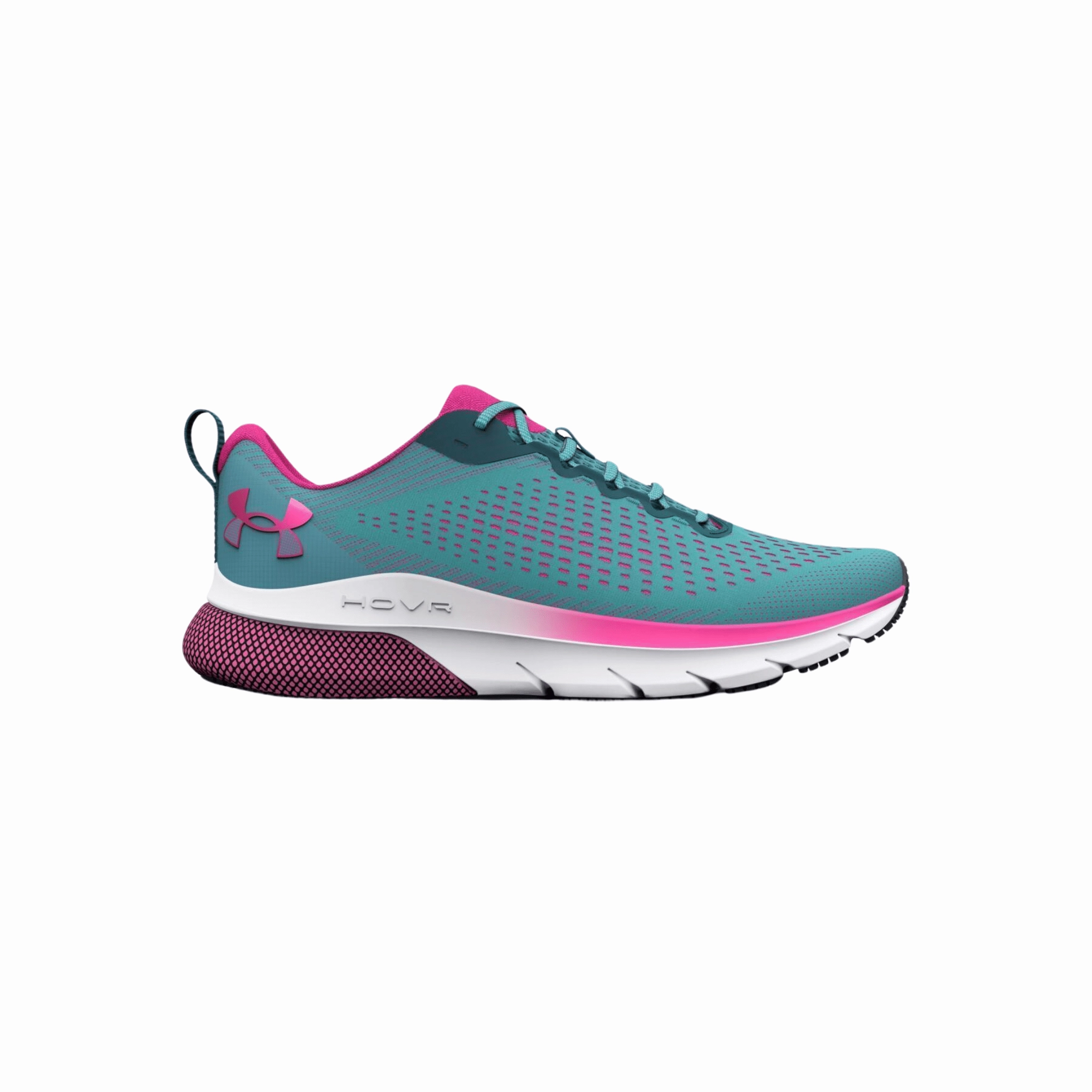 Under Armour Women's HOVR Turbulence Running Shoes - Still Water/Rebel Pink Ankle Hugging Design Long Sessions