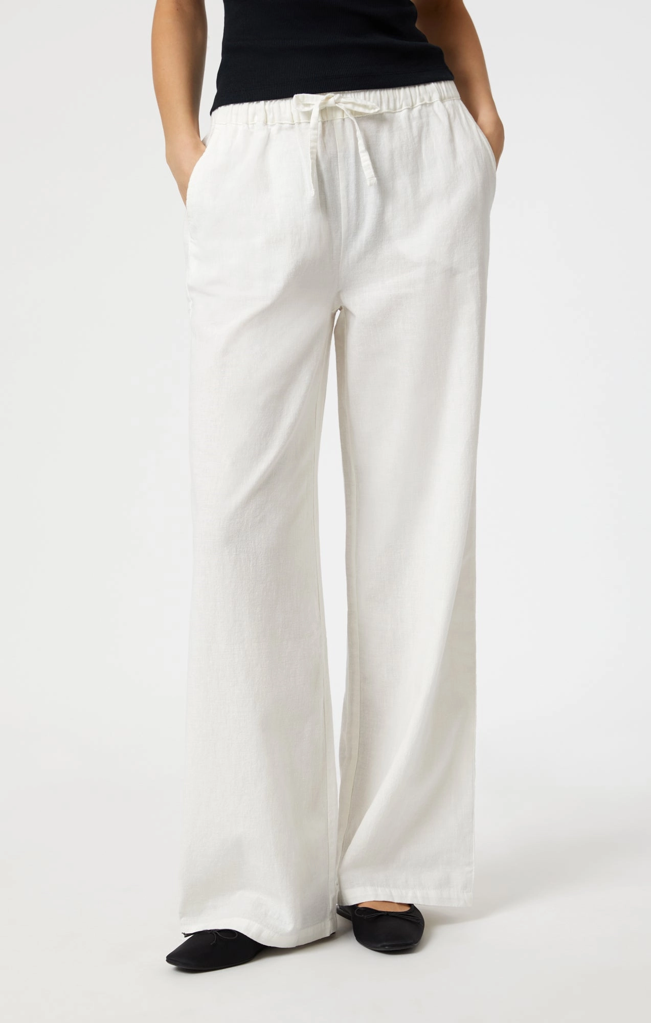 WOVEN LINEN PANTS IN WHITE Functional Layers