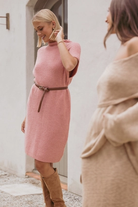 Wright Knit Mini Dress - Pink Sister Glow