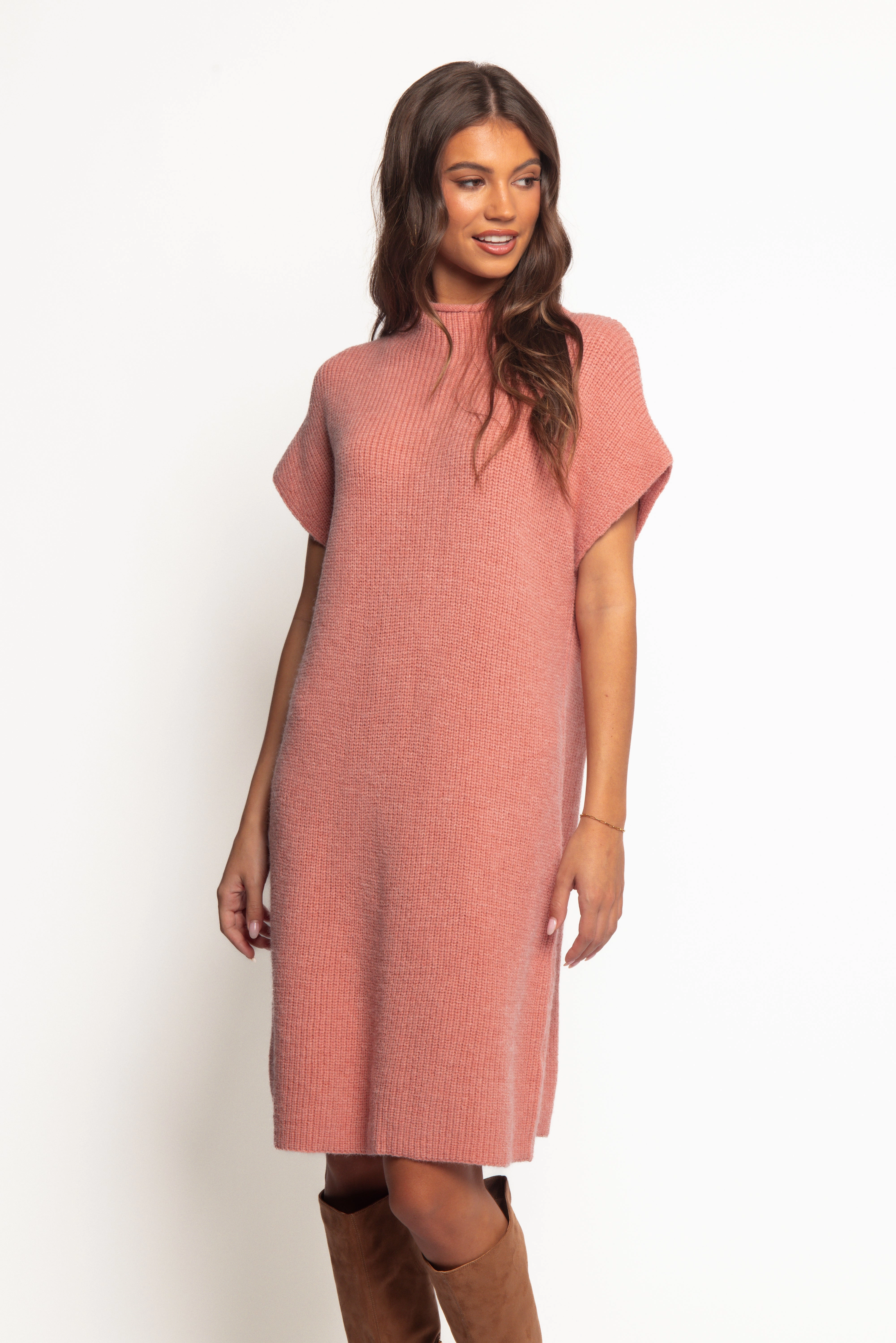 Pure Look Wright Knit Mini Dress - Pink
