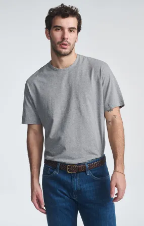 Premium Comfort Effortless Comfort SHORT SLEEVE CREW NECK T-SHIRT IN GREY MELANGE