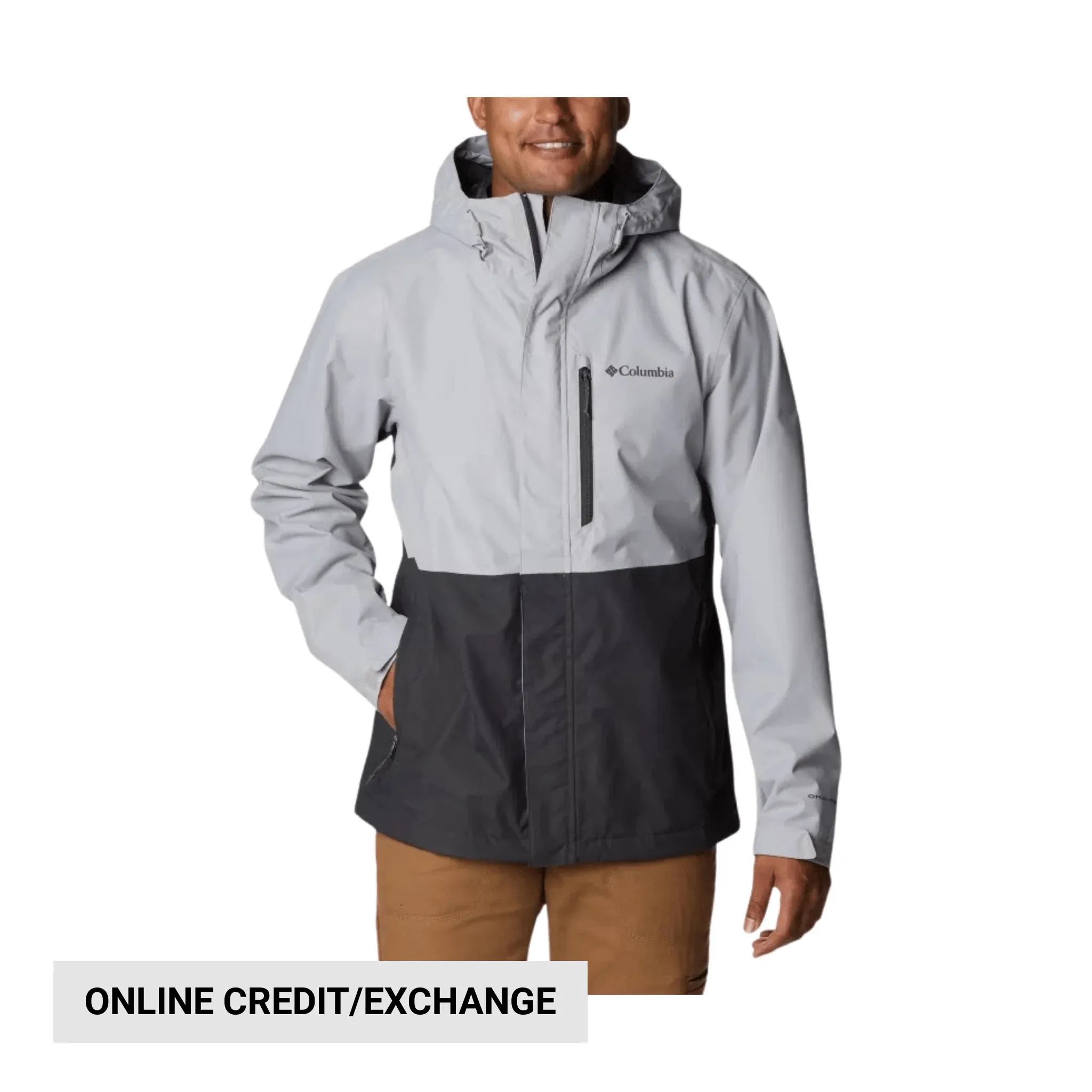 Adjustable Hem Columbia Men's Hikebound Rain Jacket - Columbia Grey/Shark